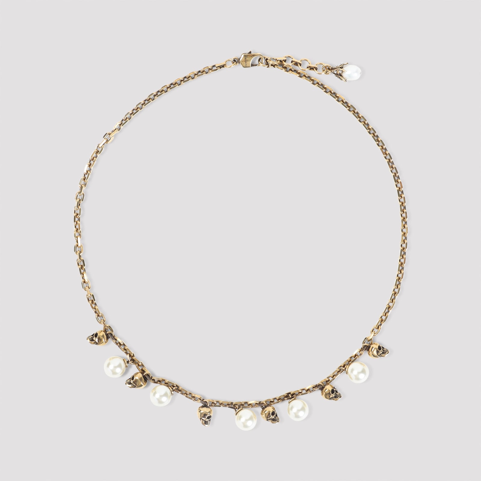 Alexander McQueen Pearly Skull Necklace