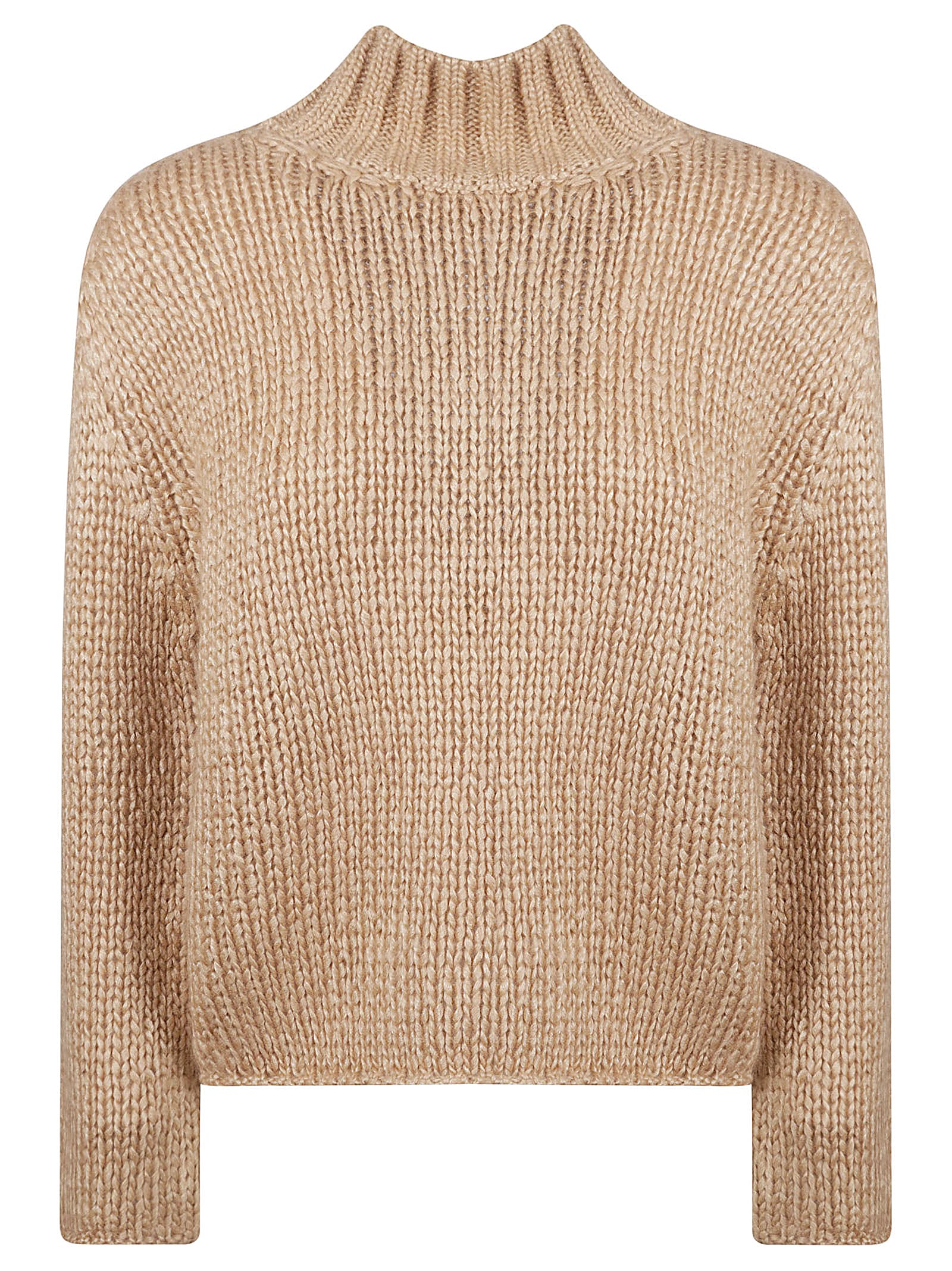 Forte Forte Turtleneck Plain Woven Sweater In Neutral