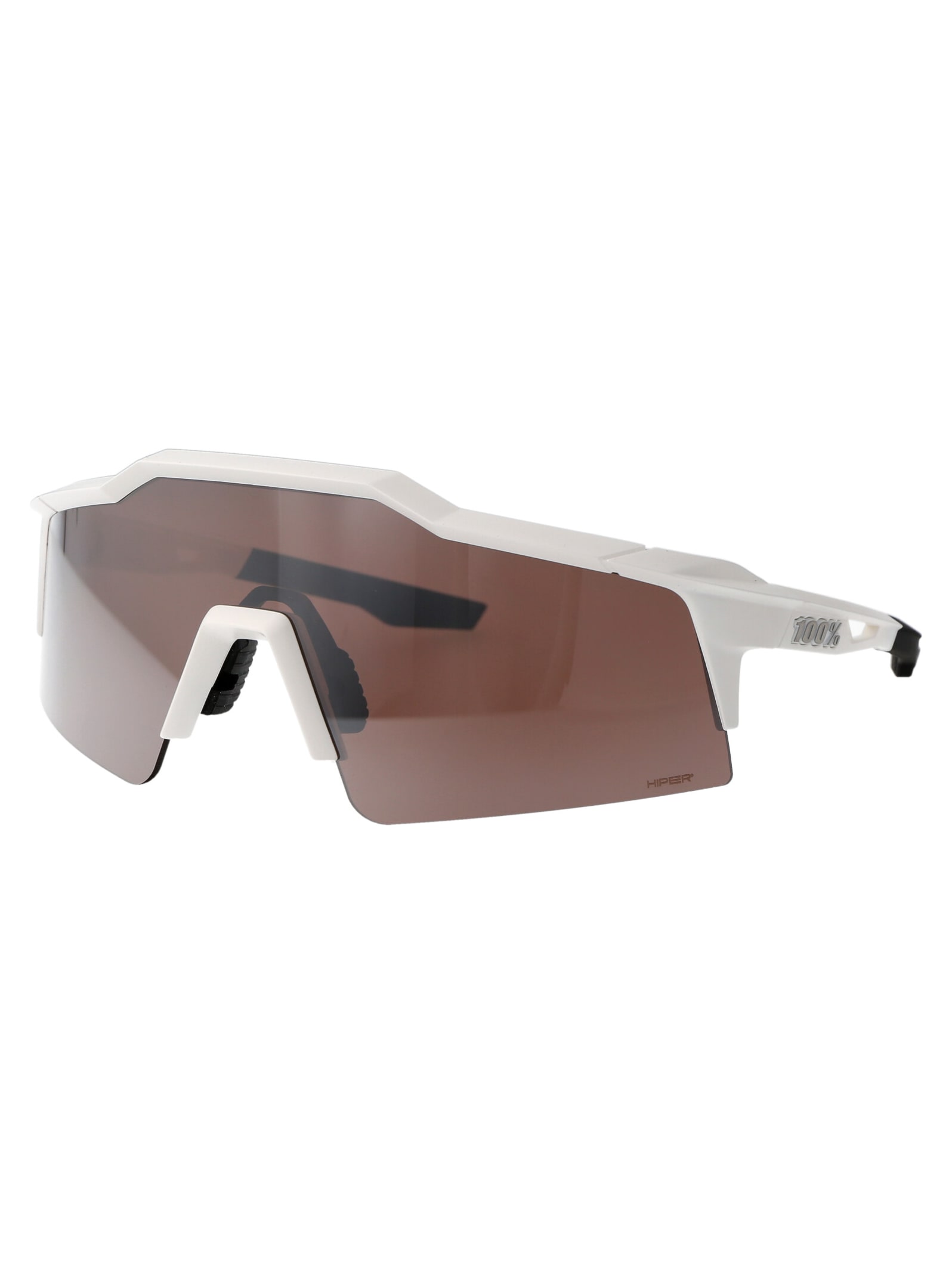 Shop 100% Speedcraft Sl Sunglasses In Matte White - Hiper Silver Mirror Lens