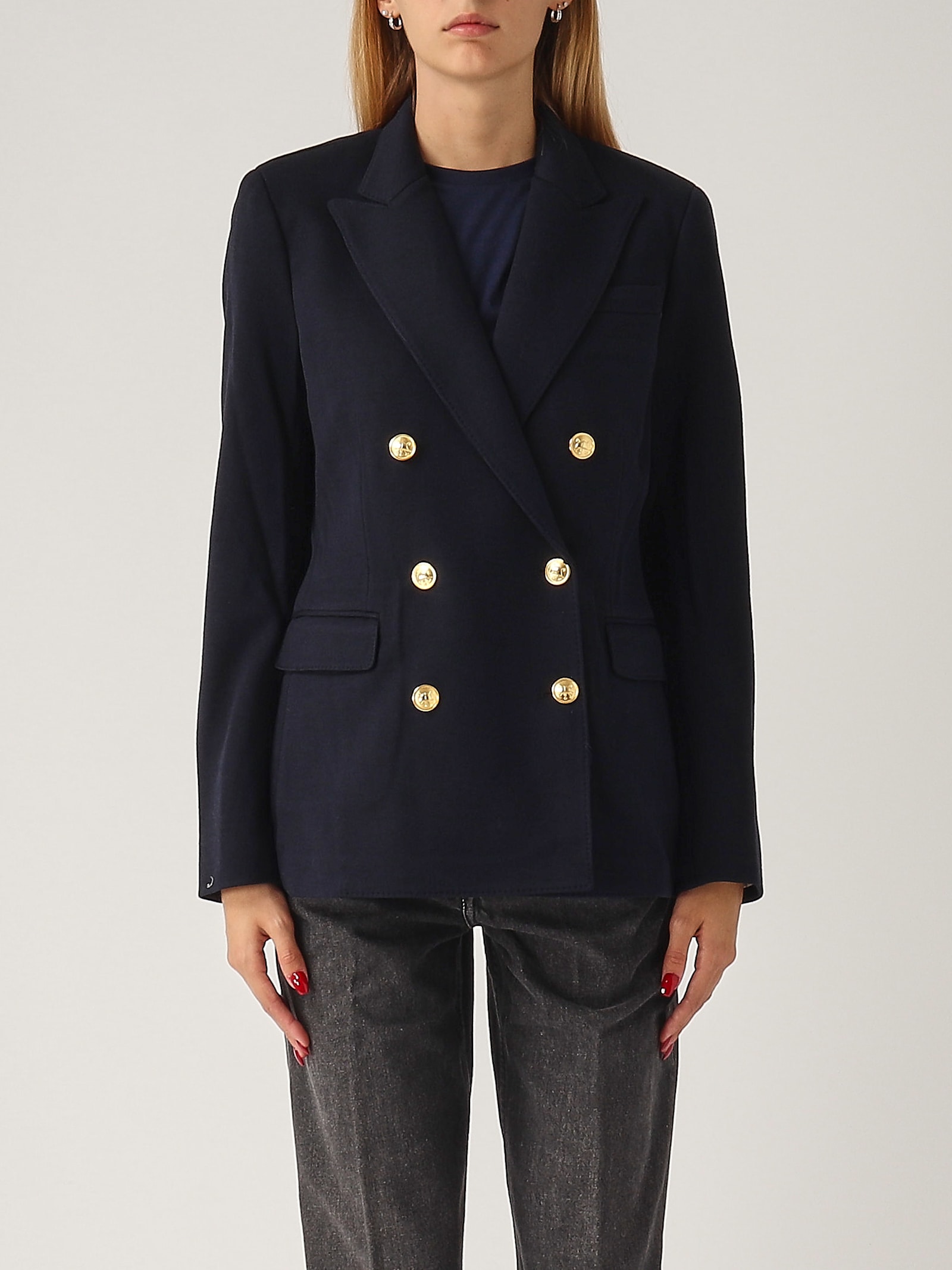 Polo Ralph Lauren Db Knt Blzr Blazer In Navy