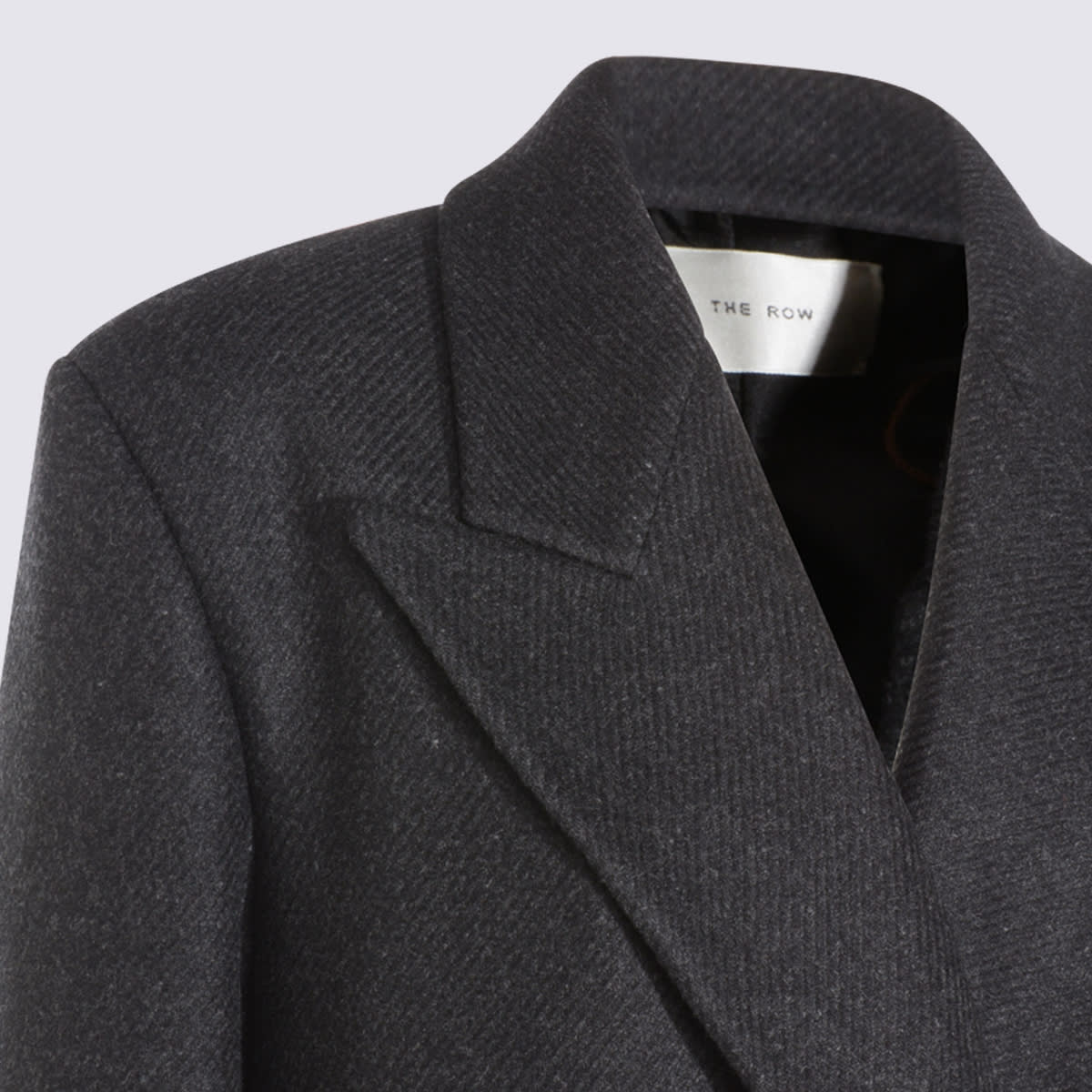 The Row Black Wool Coat In Black