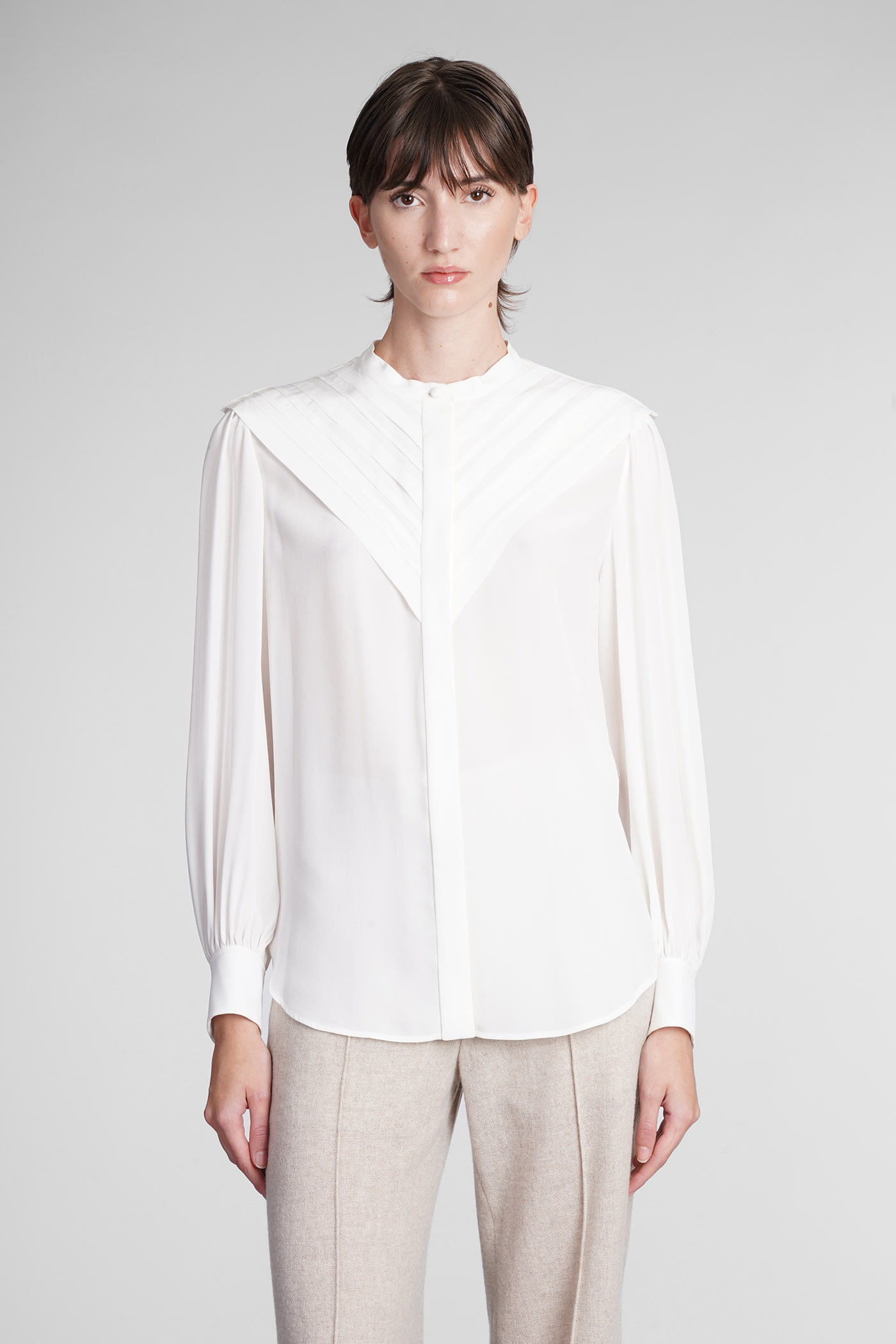 Chloé Shirt In Beige Silk
