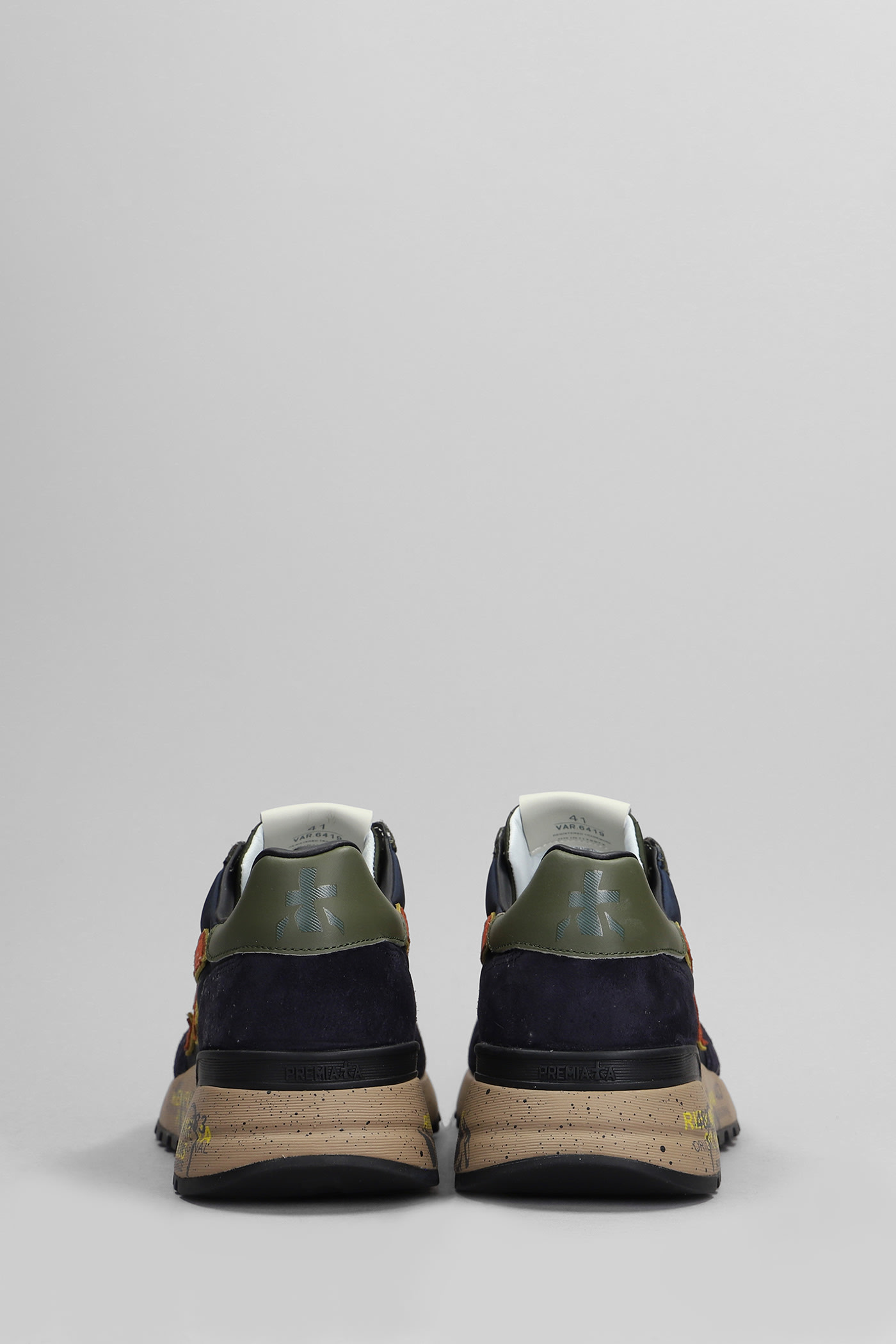 Shop Premiata Mick Sneakers In Blue Suede And Fabric