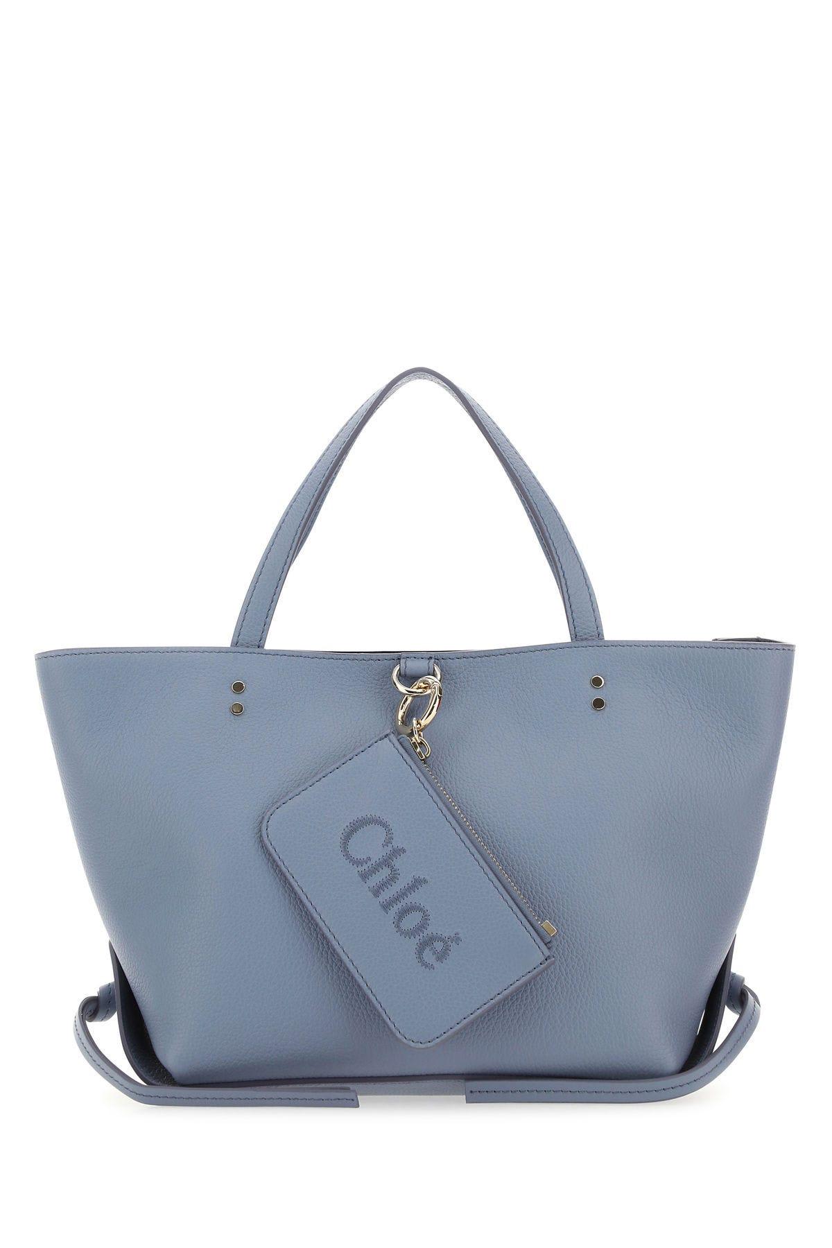 Shop Chloé Powder Blue Leather Small Chloè Sense Handbag In Shady Cobalt