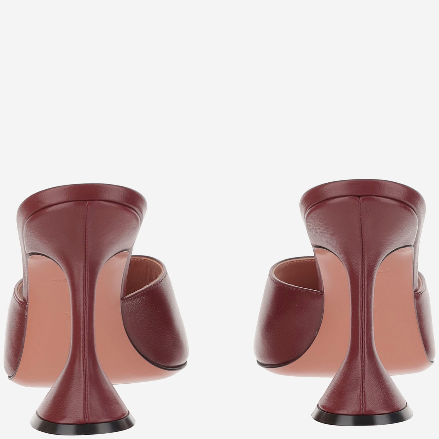 Amina Muaddi Lupita Satin-finish 100mm Mules In Burgundy