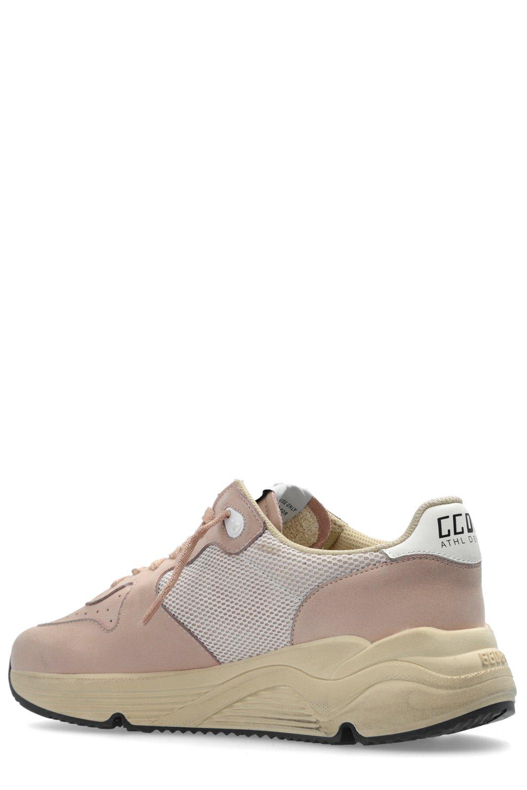 Shop Golden Goose Running Sole Sports Sneakers In Pink/white/silver