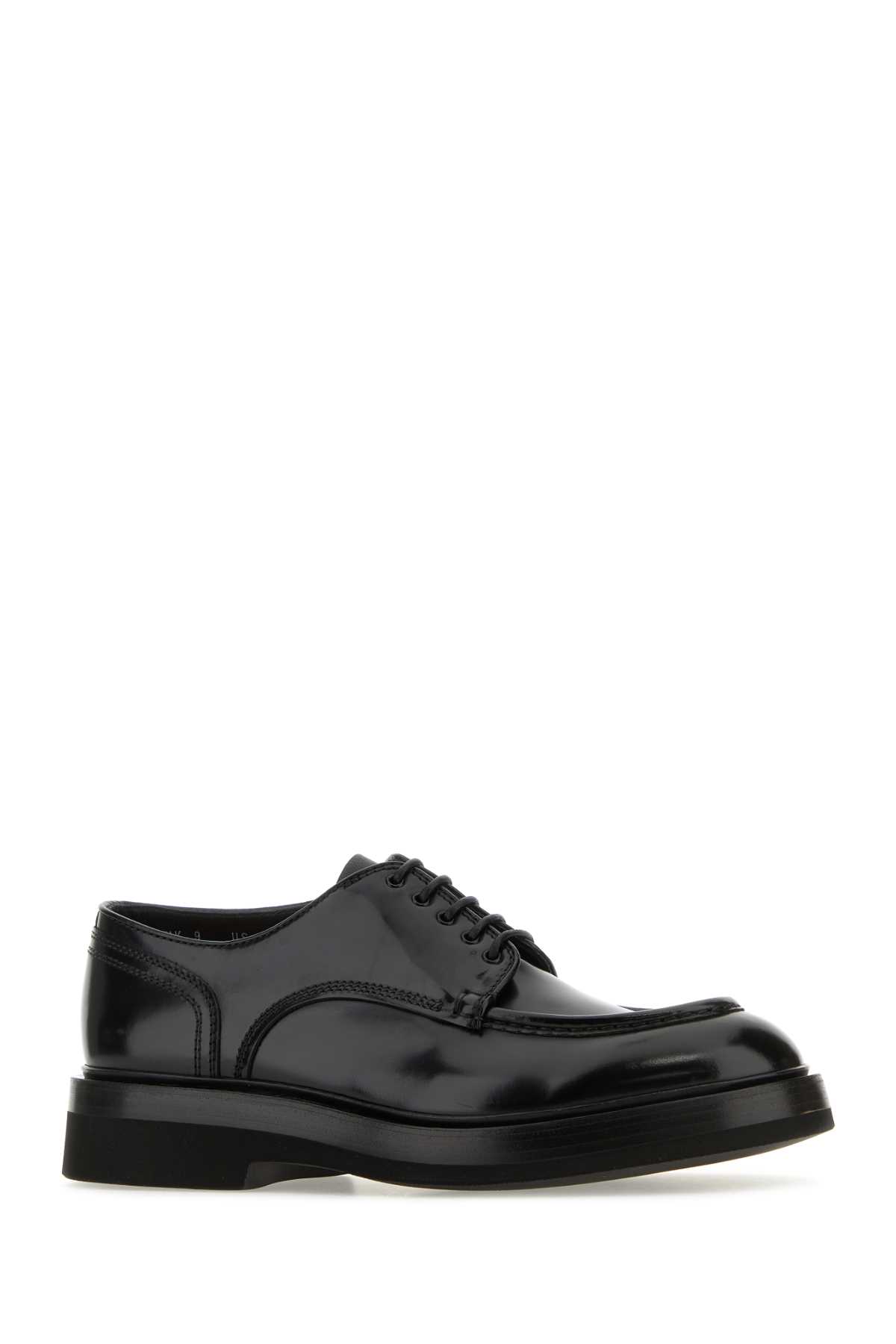 Shop Santoni Black Leather Gunnar Lace-up Shoes