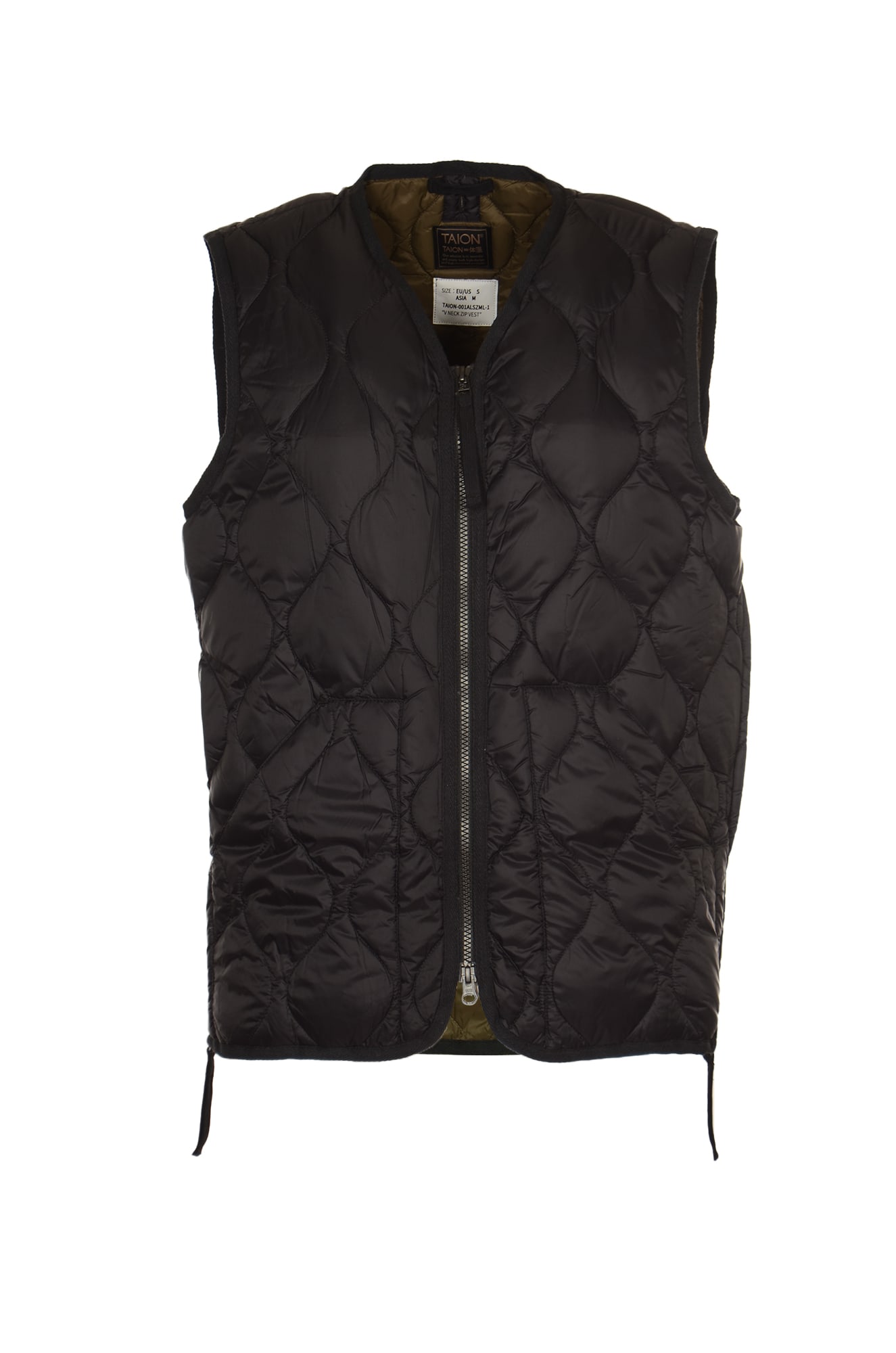 Taion Quilted Zipped Vest In Black