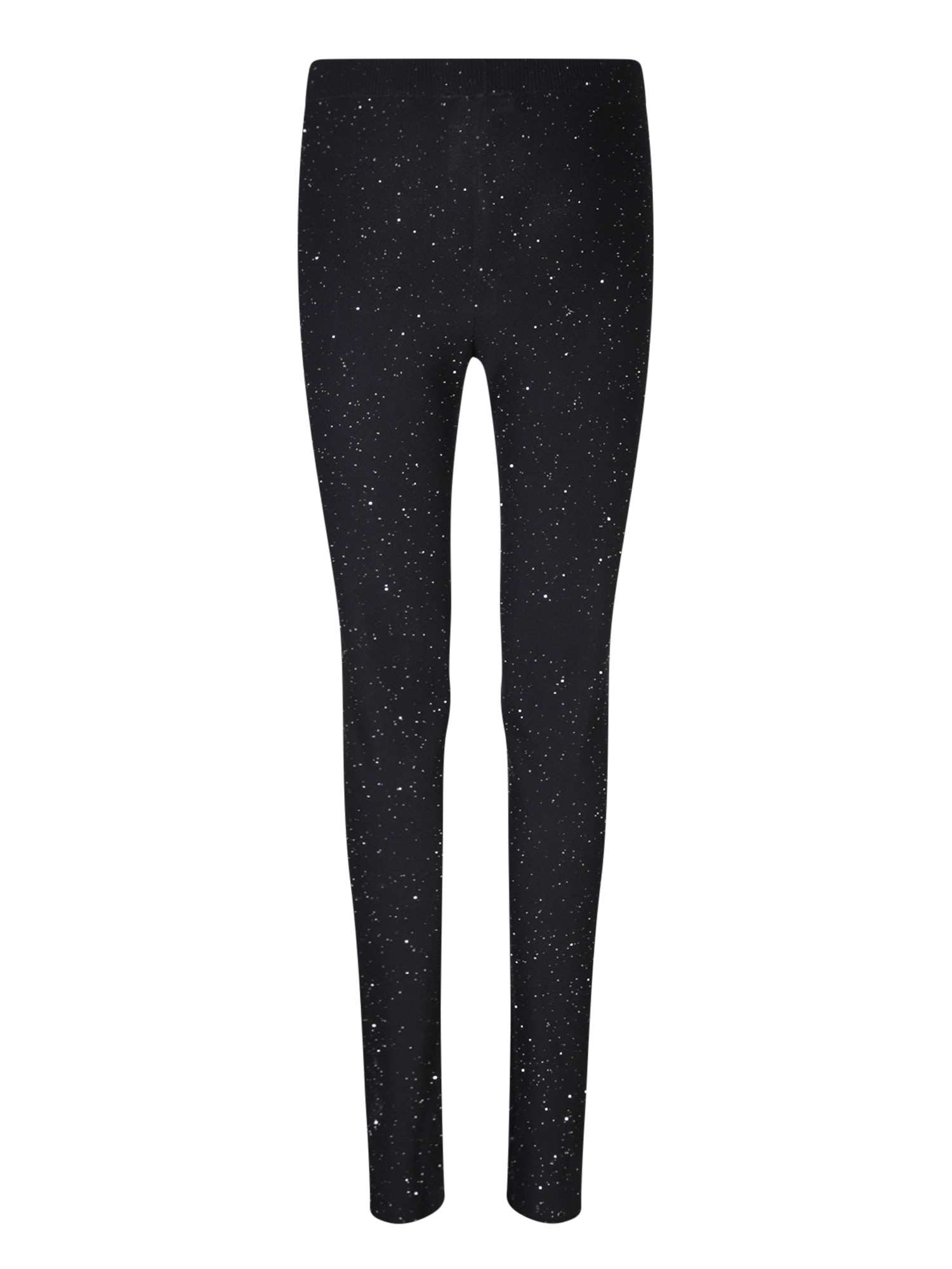 Shop Fabiana Filippi Wool Sequined Leggings In Black