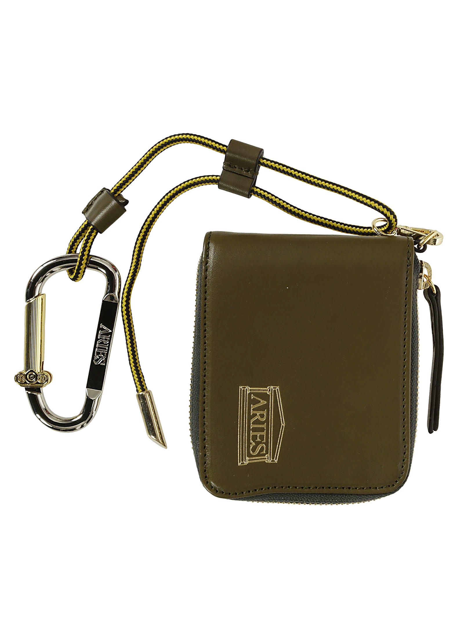 Aries Bobby Leather Wallet In Olv Olive