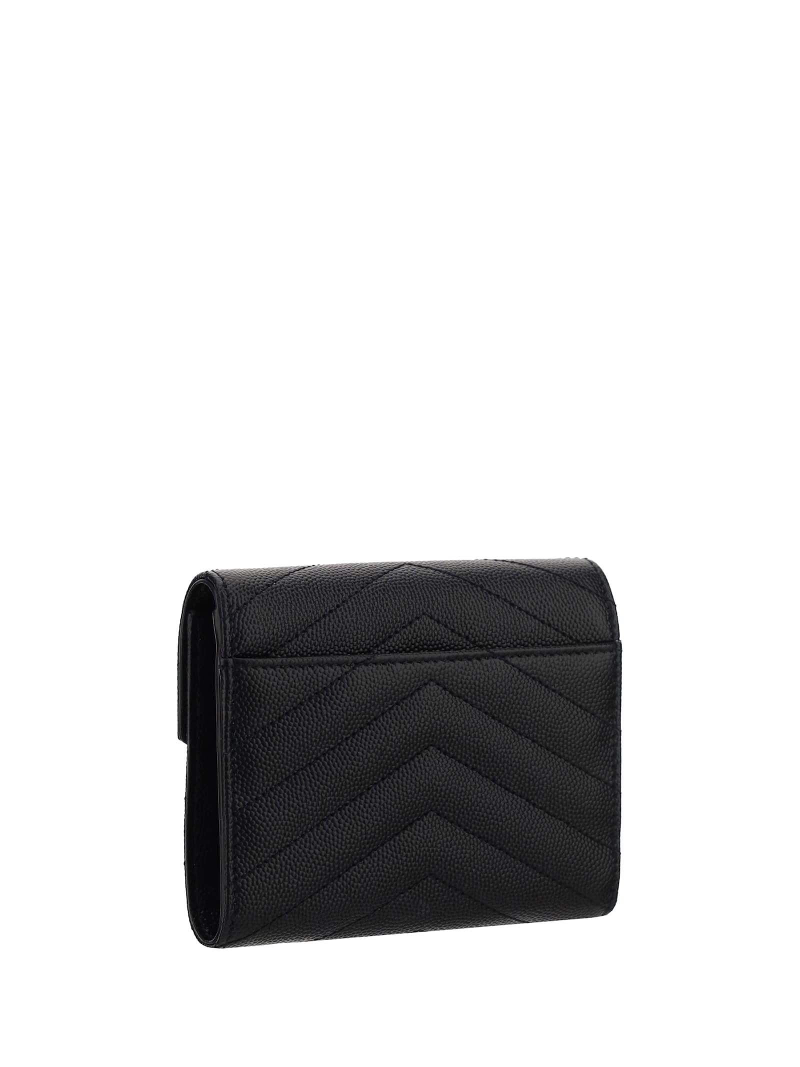 Saint Laurent Cassandre Matelassé Wallet In Black