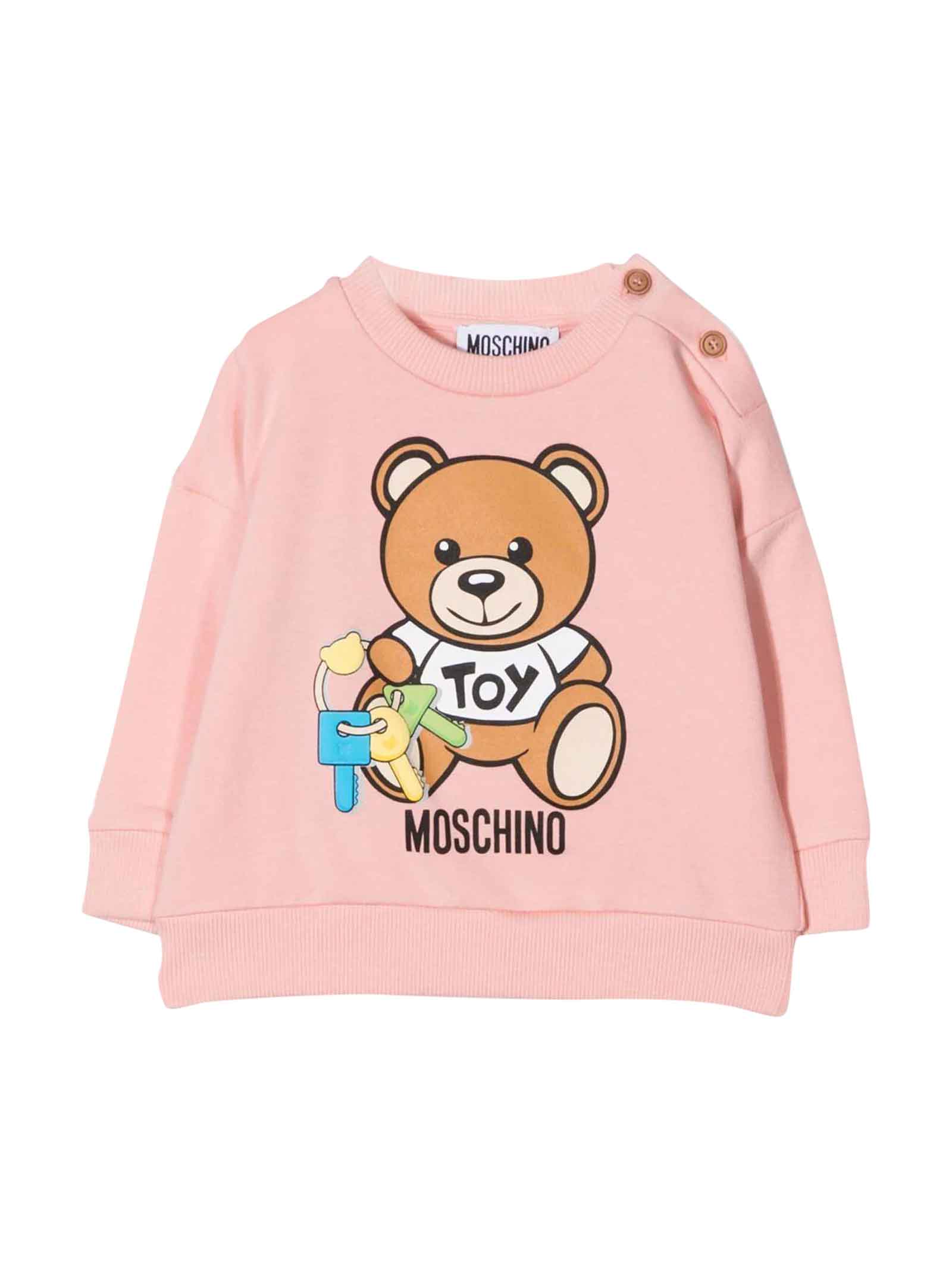 Moschino Newborn Pink Sweatshirt