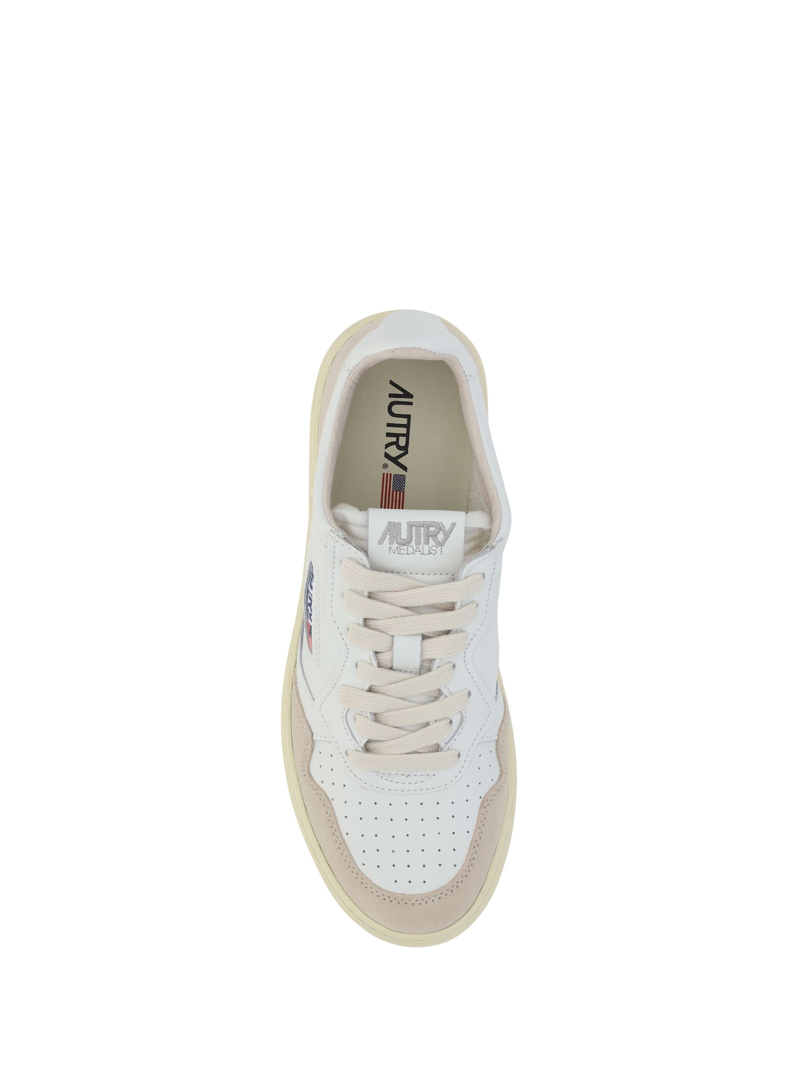 Autry Medalist Low Goat Suede Wht Powder Sneakers