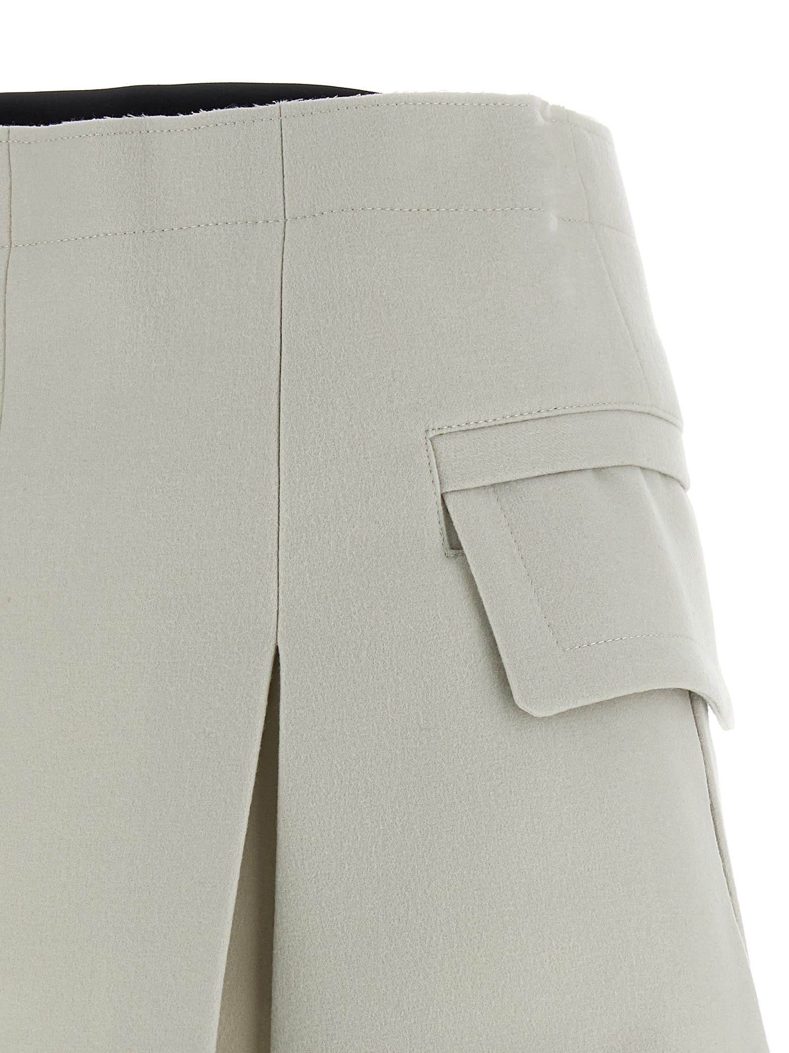 Shop Sacai Melton Skort In Gray