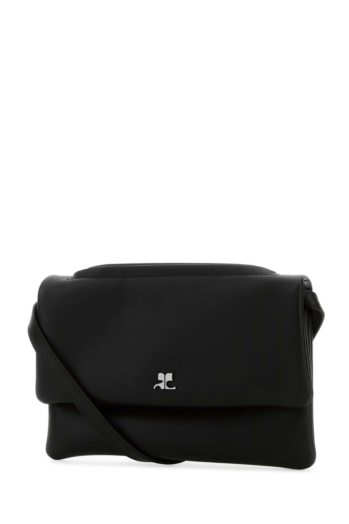 Courrèges Courreges Black Leather Shoulder Bag In Black