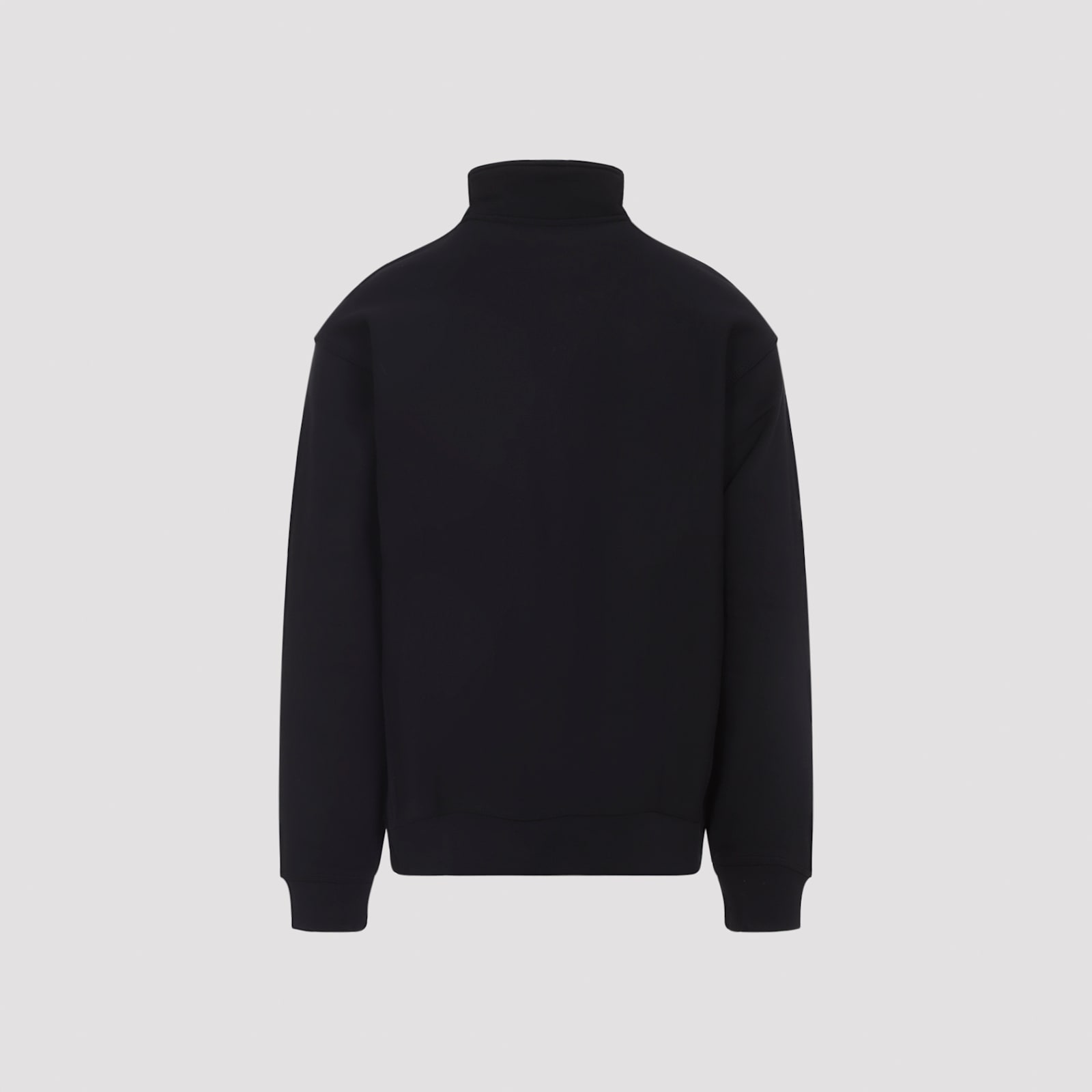 Carhartt American Script Cotton-blend Jersey Half-zip Sweatshirt In Black