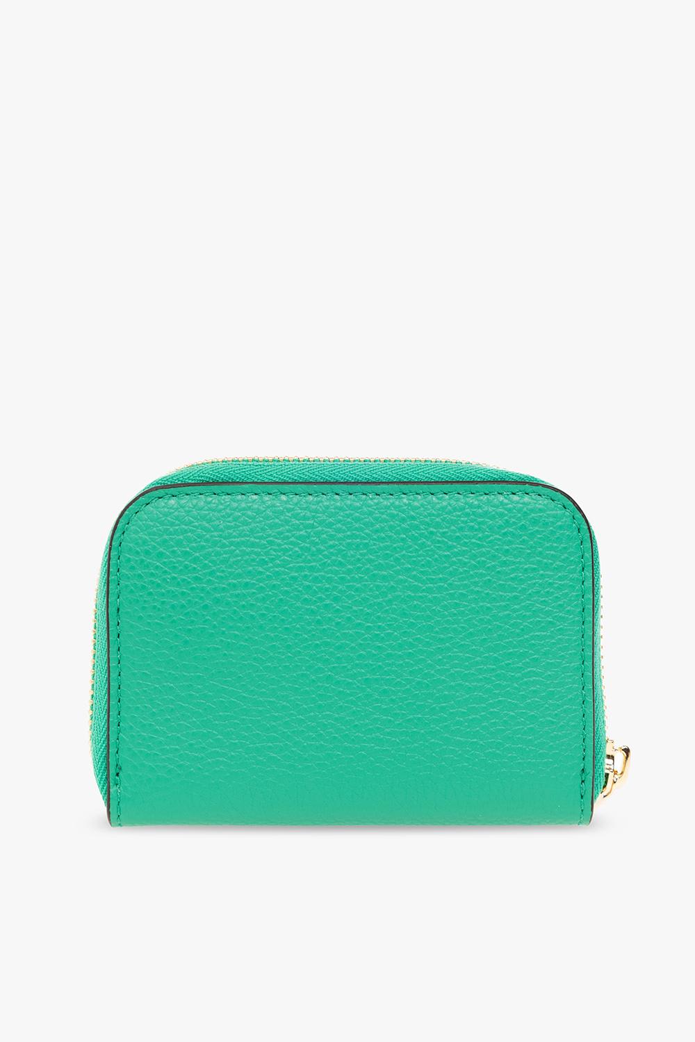 Shop Ferragamo Leather Wallet With Logo In Green
