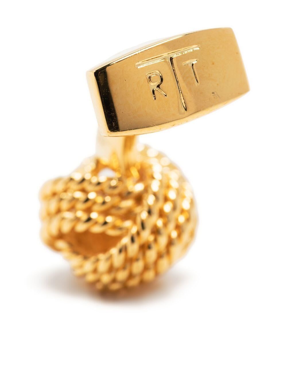 Shop Tateossian Cufflinks Node Brass Yellow Gold Rope