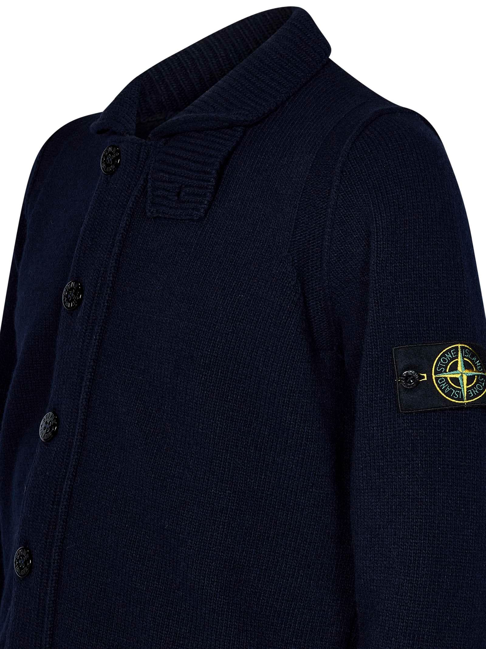 Shop Stone Island Cardigan In Blue