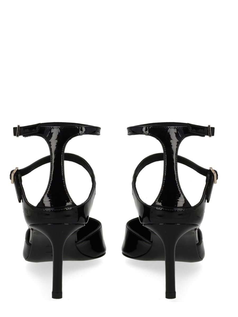 Hugo Boss Patent-leather Buckled Pumps In Multi