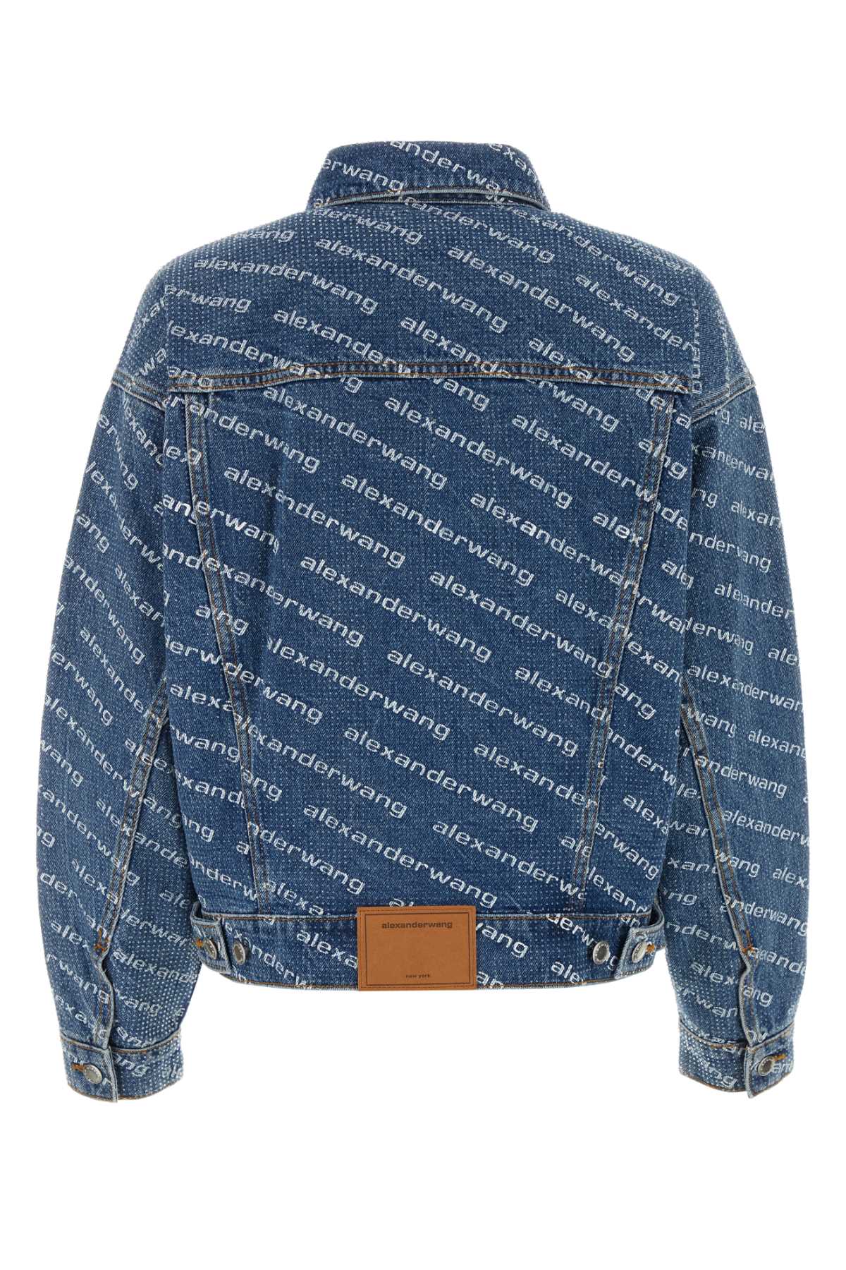 Alexander Wang Indigo Blue Denim Jacket In Deepbluewhite