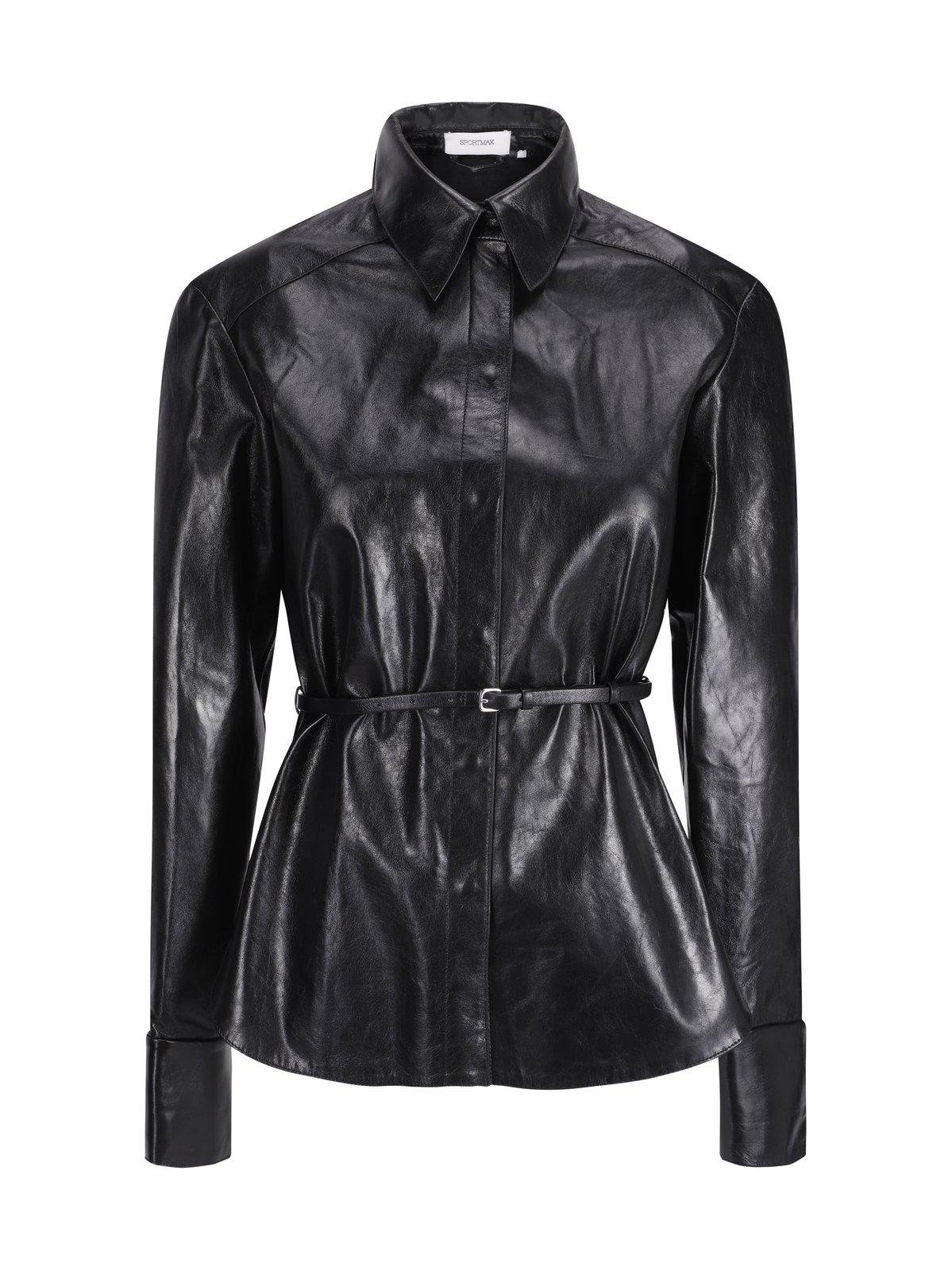 Larix Belted Leather Jacket