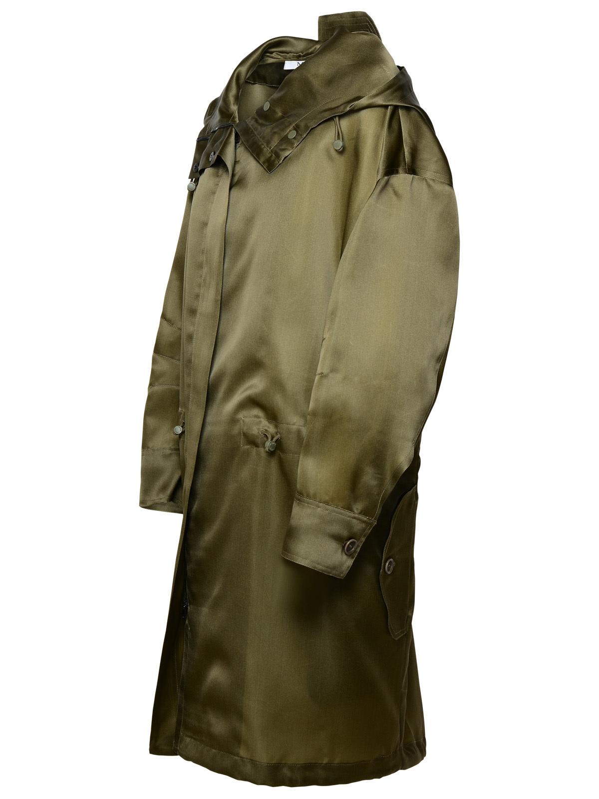 Shop Max Mara Tambuto Khaki Green Silk Parka