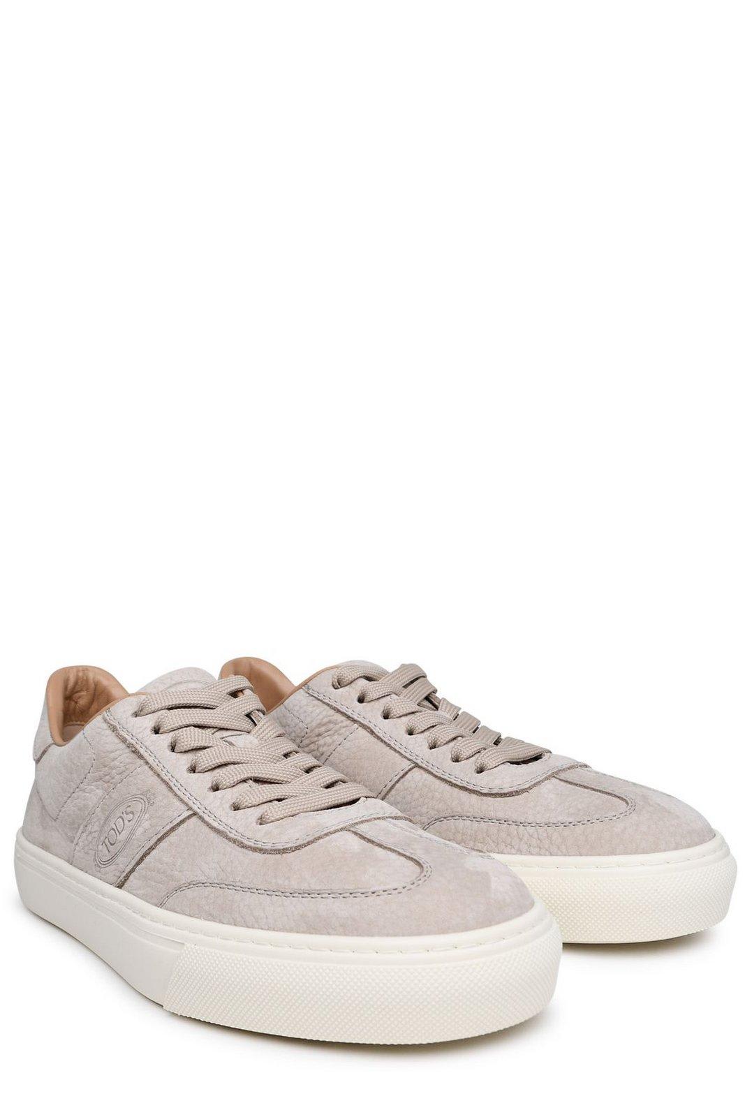 Shop Tod's Round Toe Lace-up Sneakers In C006