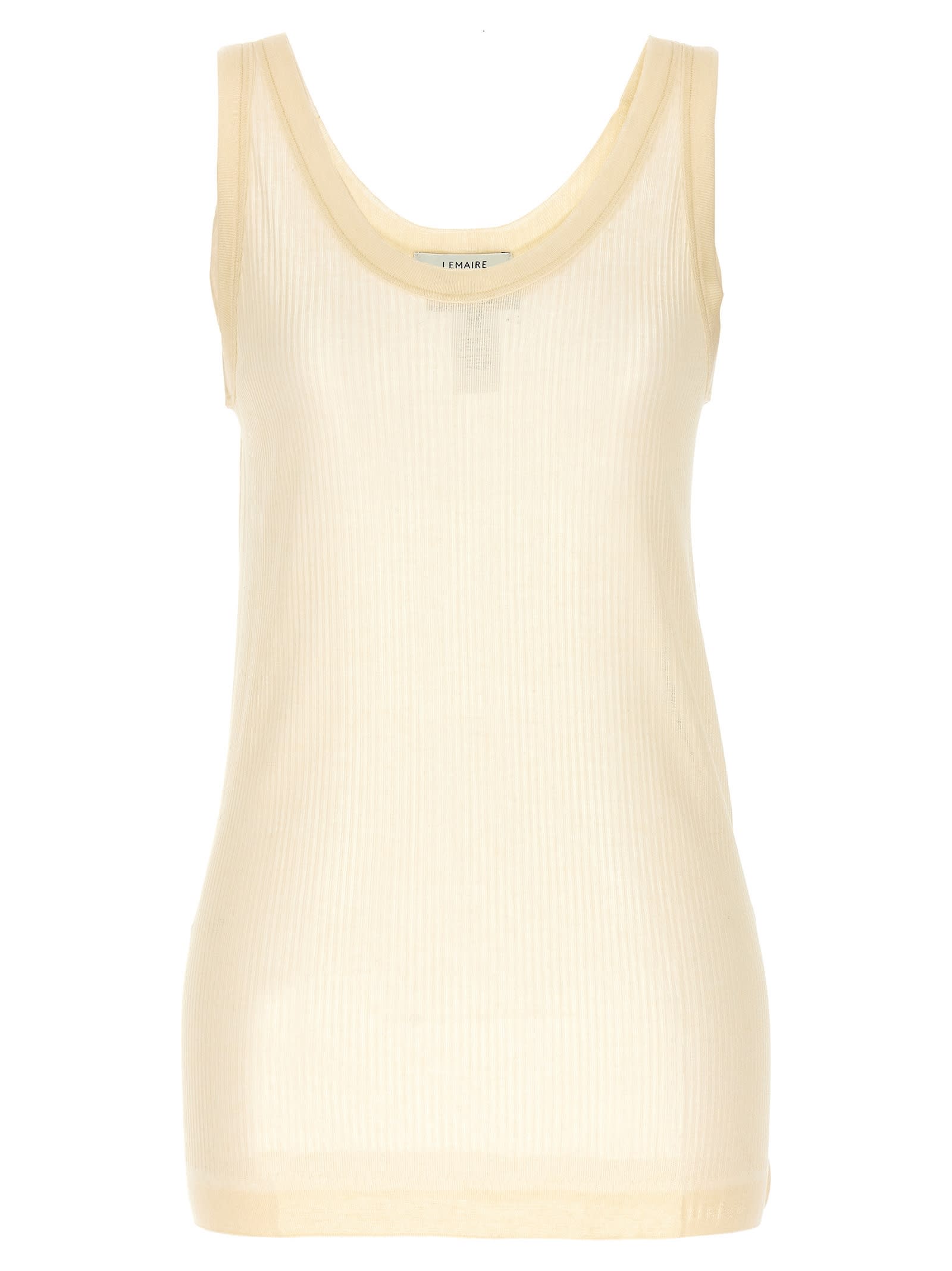 Shop Lemaire Seamless Rib Tank Top In Neutrals