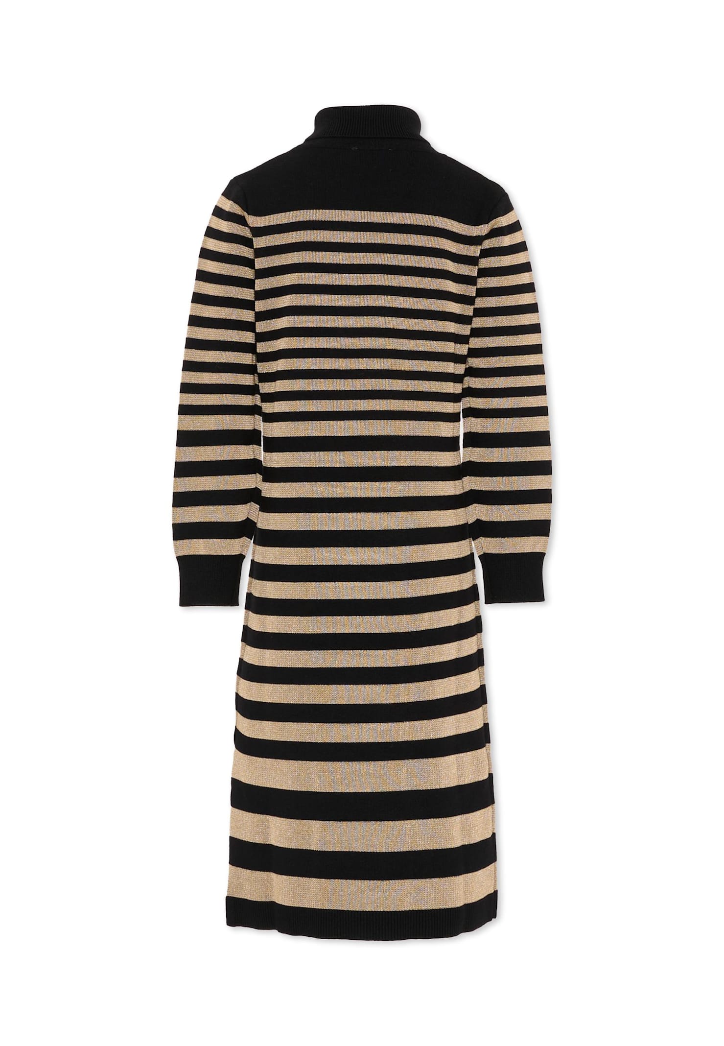 Rykiel Enfant Black Dress For Girl With Logo In Black