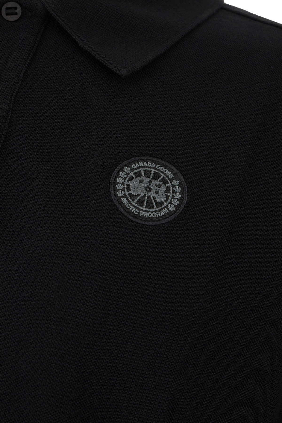 CANADA GOOSE BLACK PIQUET POLO SHIRT