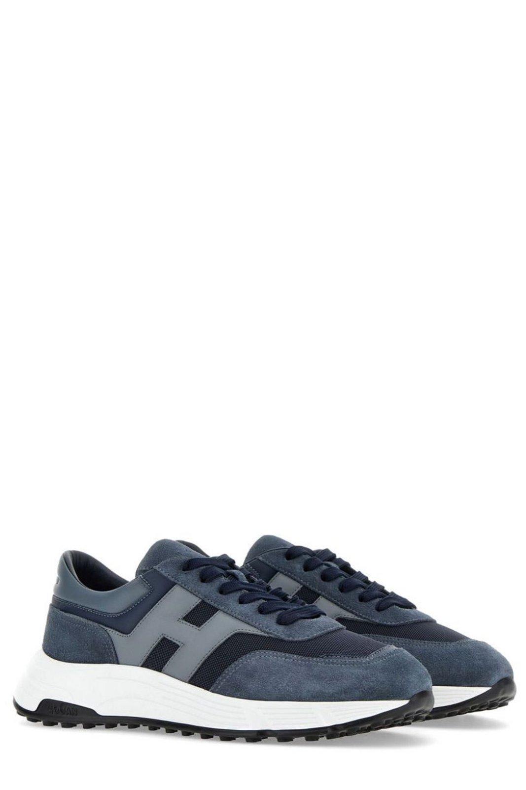 Hogan Panelled Low-top Sneakers In Blue