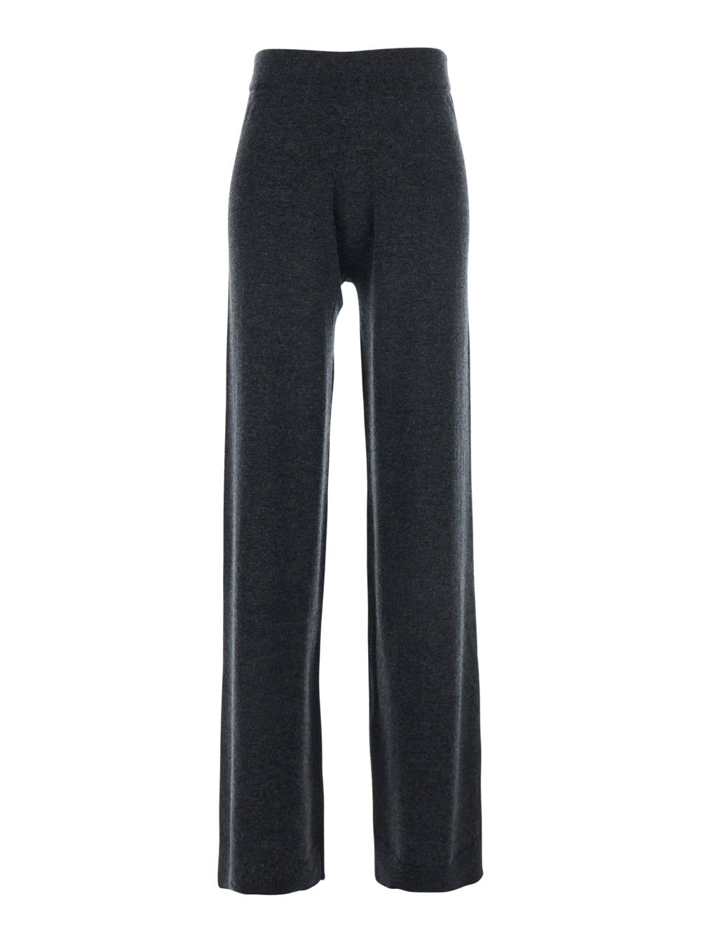 Allude Straight-leg Wool-cashmere Trousers In Gray
