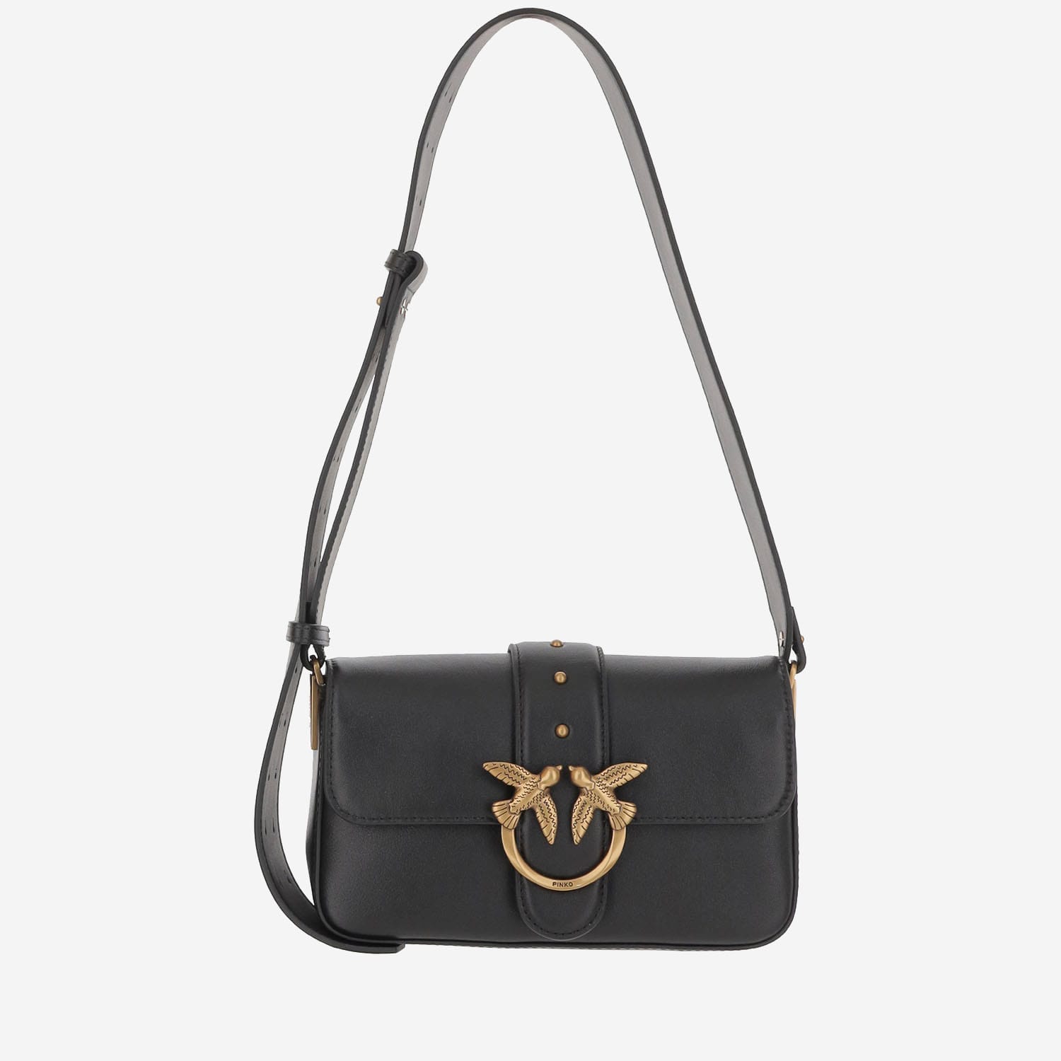 Pinko Love One Mini Leather Bag In Black