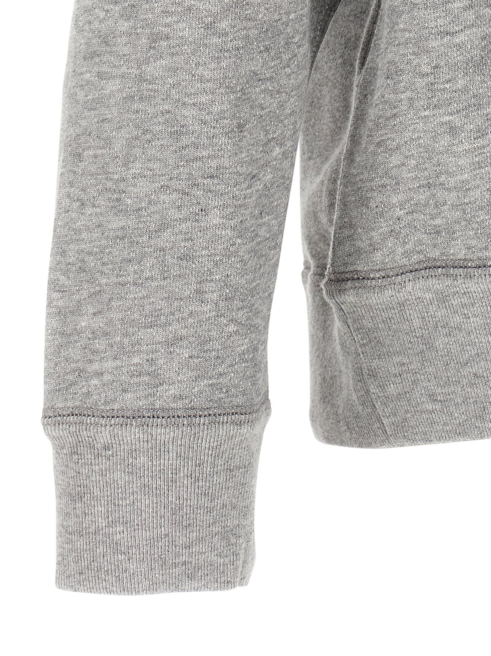 Isabel Marant Hooded Sweater Drawstring Kangaroo Pocket In Gray