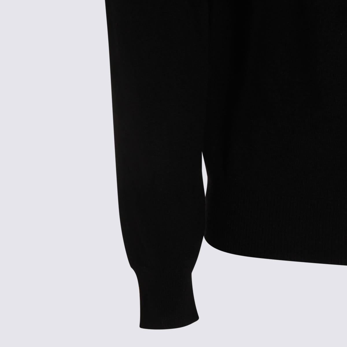 Malo Ribbed Turtleneck Knit Sweater With High Collar In Black