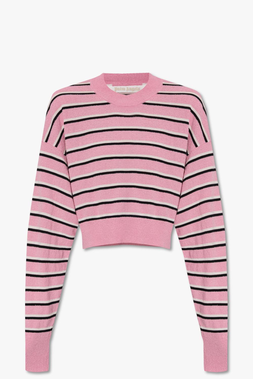 Palm Angels Cropped Sweater With Stripes