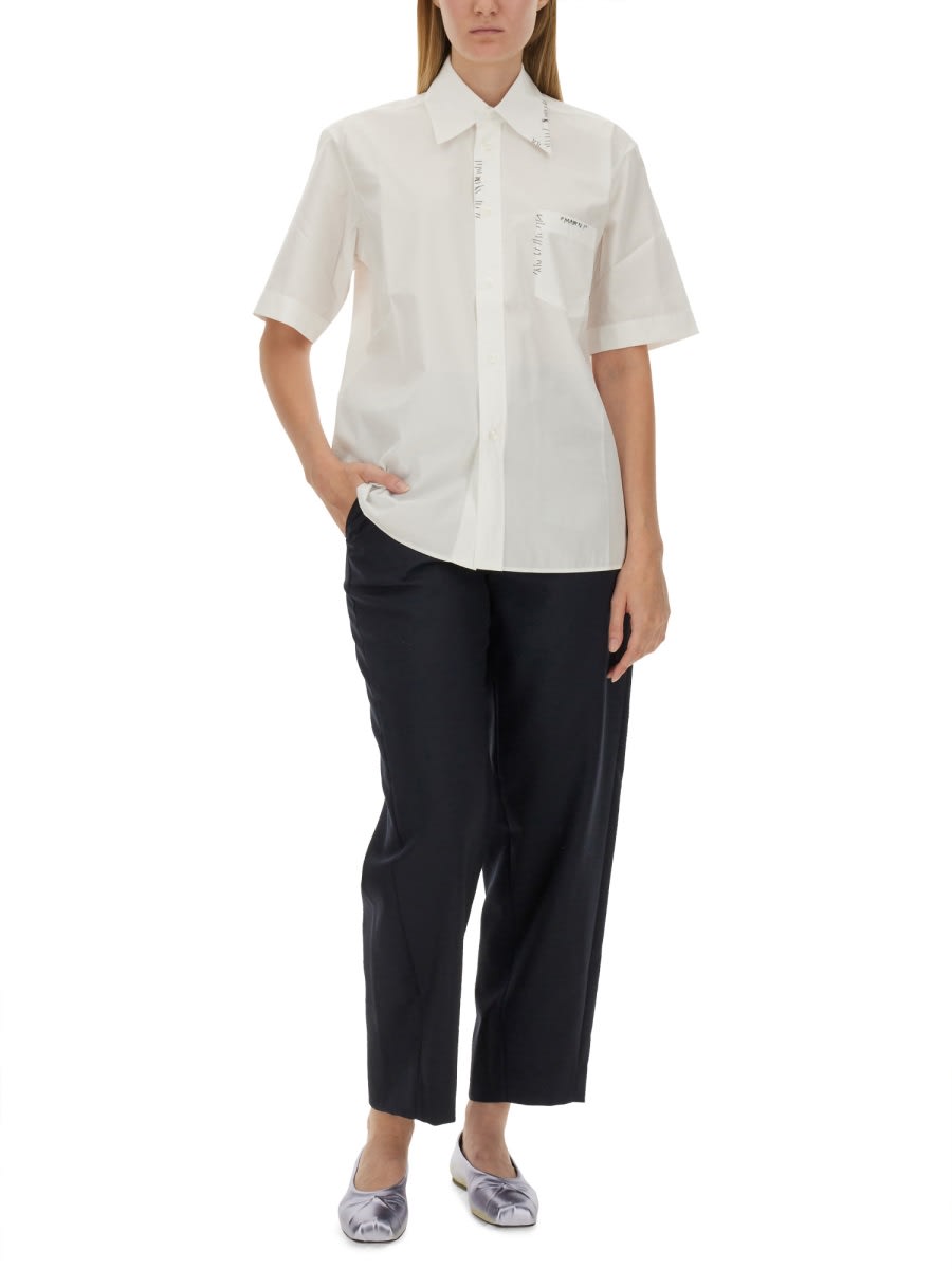 Shop Marni Shirt With Logo In White