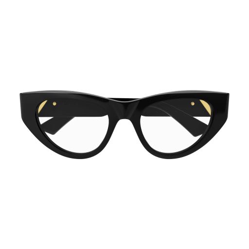 Shop Bottega Veneta 1e4l4id0a Glasses In 001 Black Black Transpare