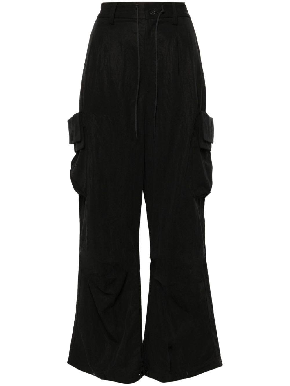 Shop Y-3 Cuff Cargo Pants In Black