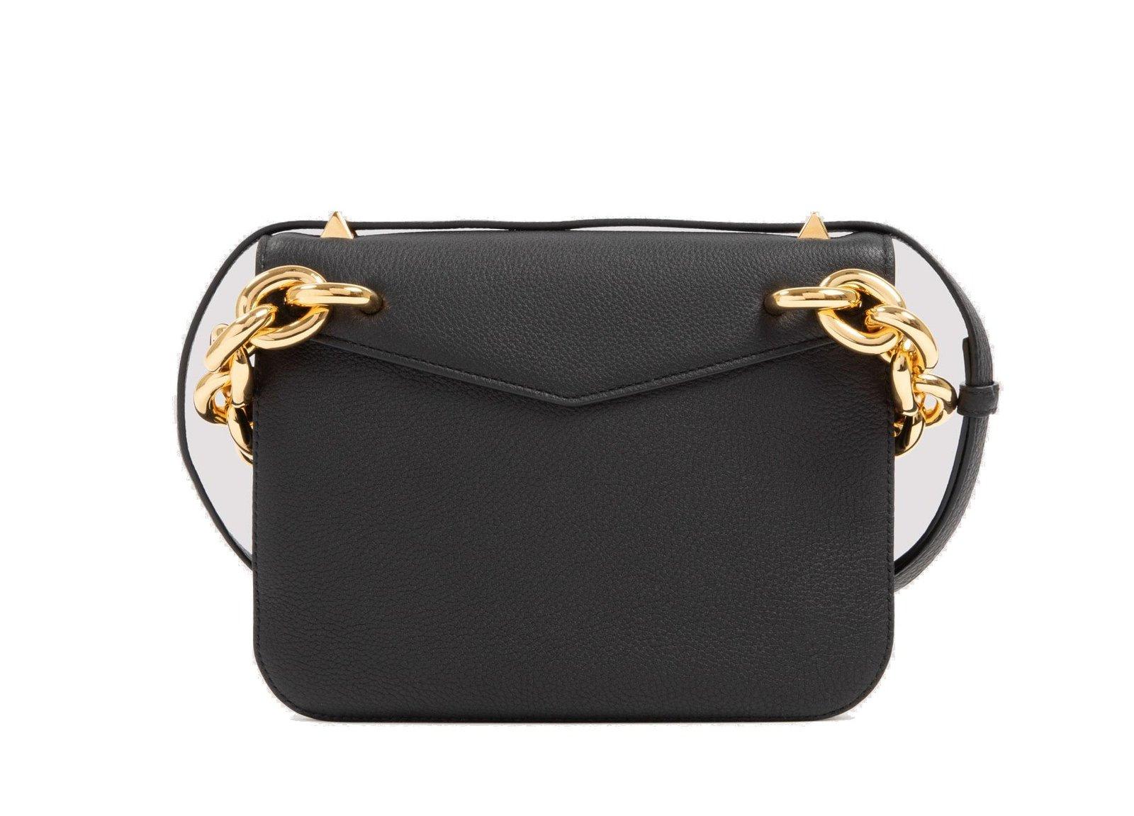 Shop Bottega Veneta Mount Small Envelope Shoulder Bag In Black