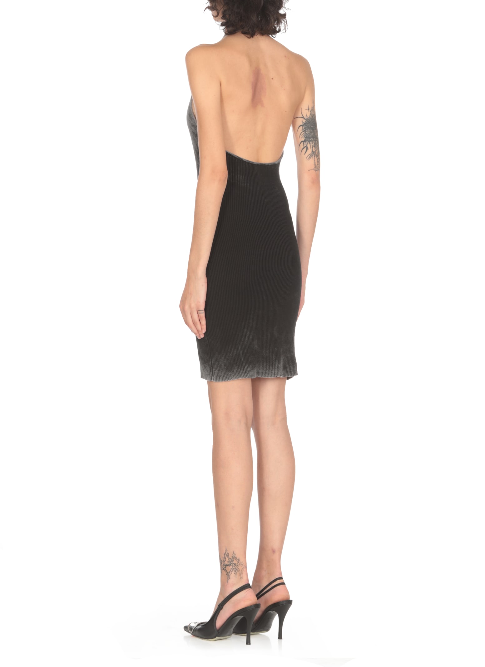 Shop Diesel Dress With Logo In Black