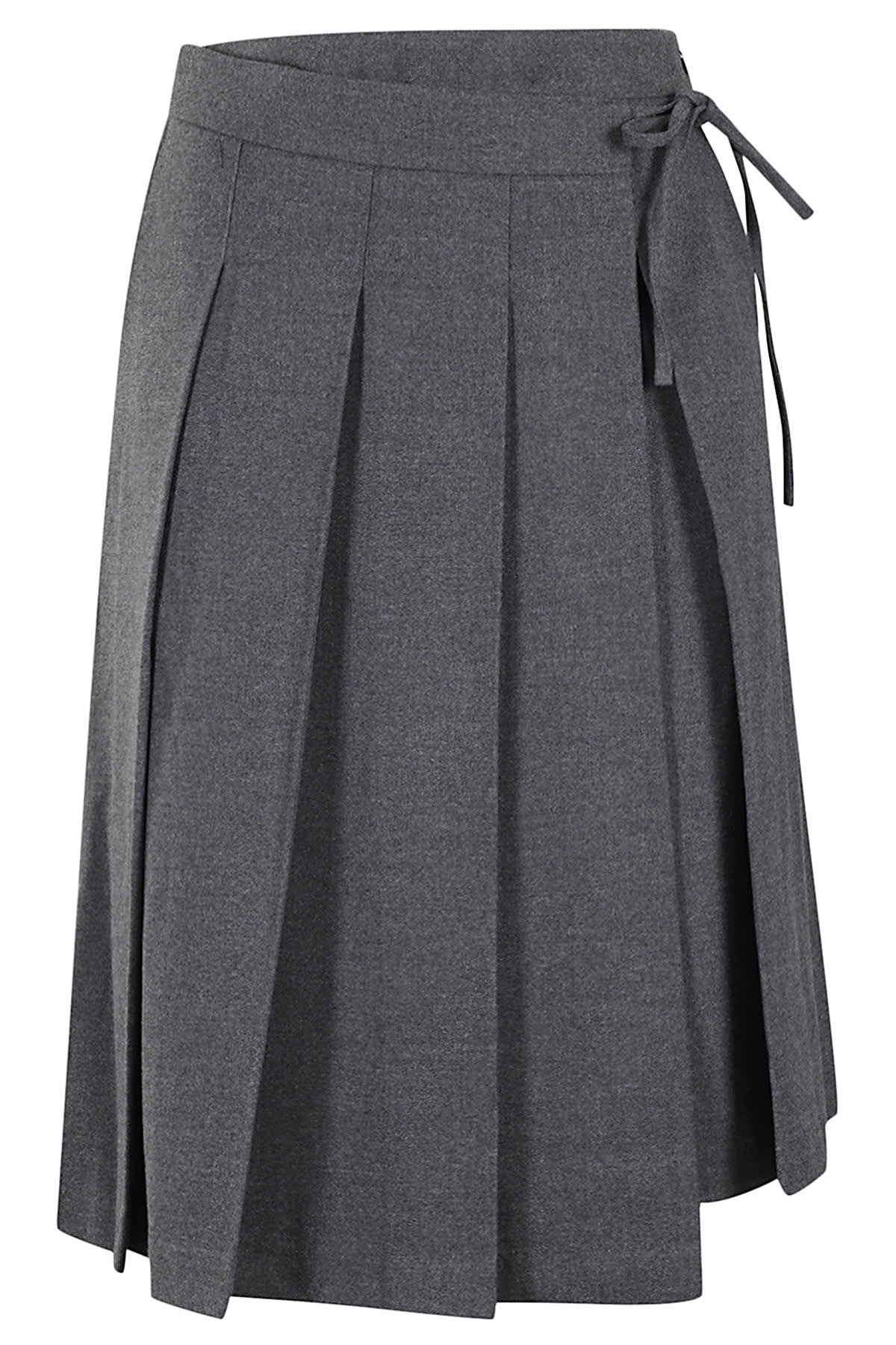 Ribboned Pleats Wrap Skirt