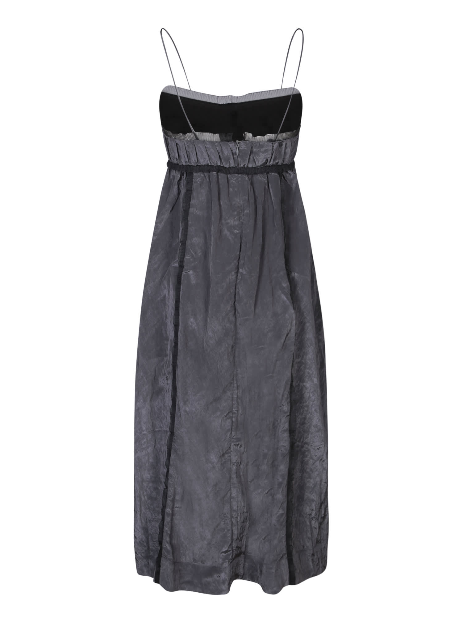 Shop Ganni Grey Midi Dress