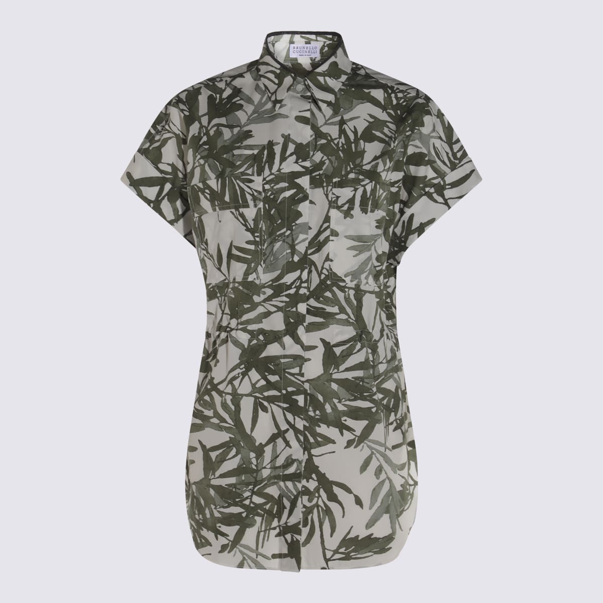 White And Grey Cotton Shirt