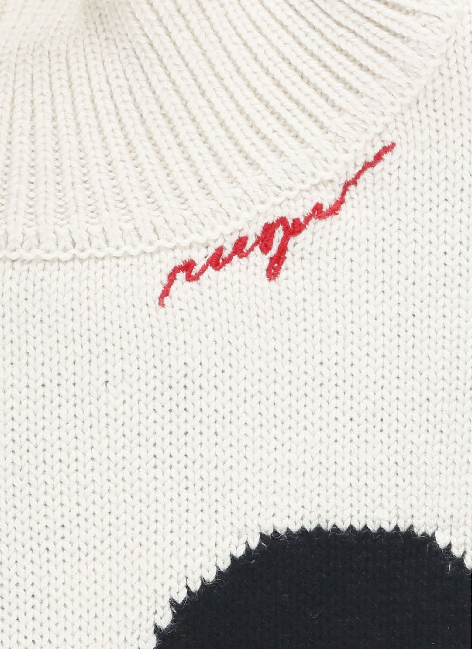 Shop Msgm Cotton And Wool Sweater In Ivory