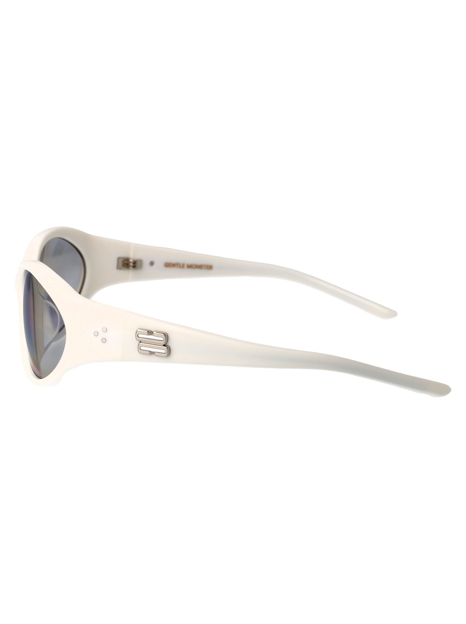 Shop Gentle Monster Sphere Sunglasses In W2 White