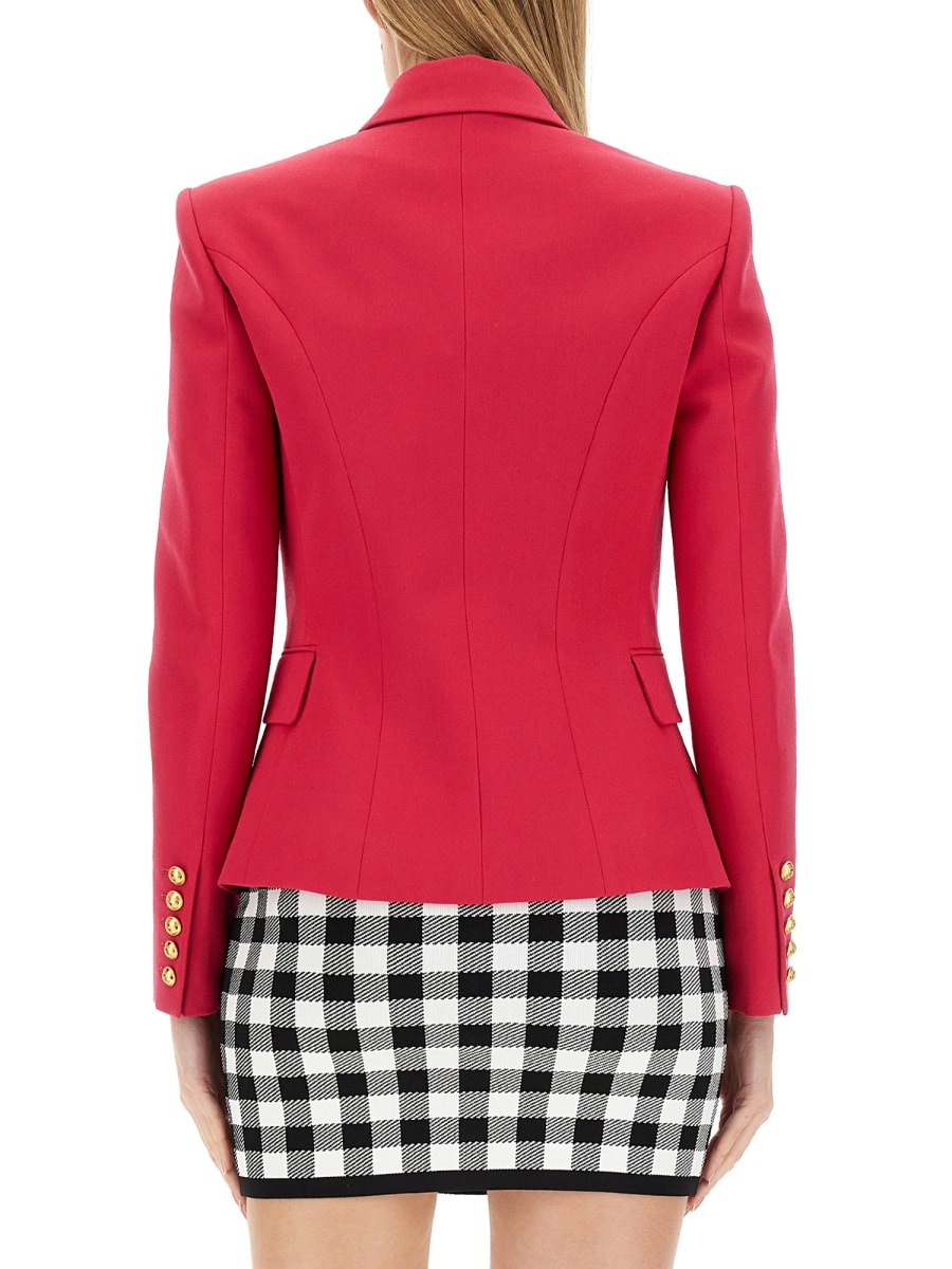 Shop Balmain Six-button Jacket In Fuchsia