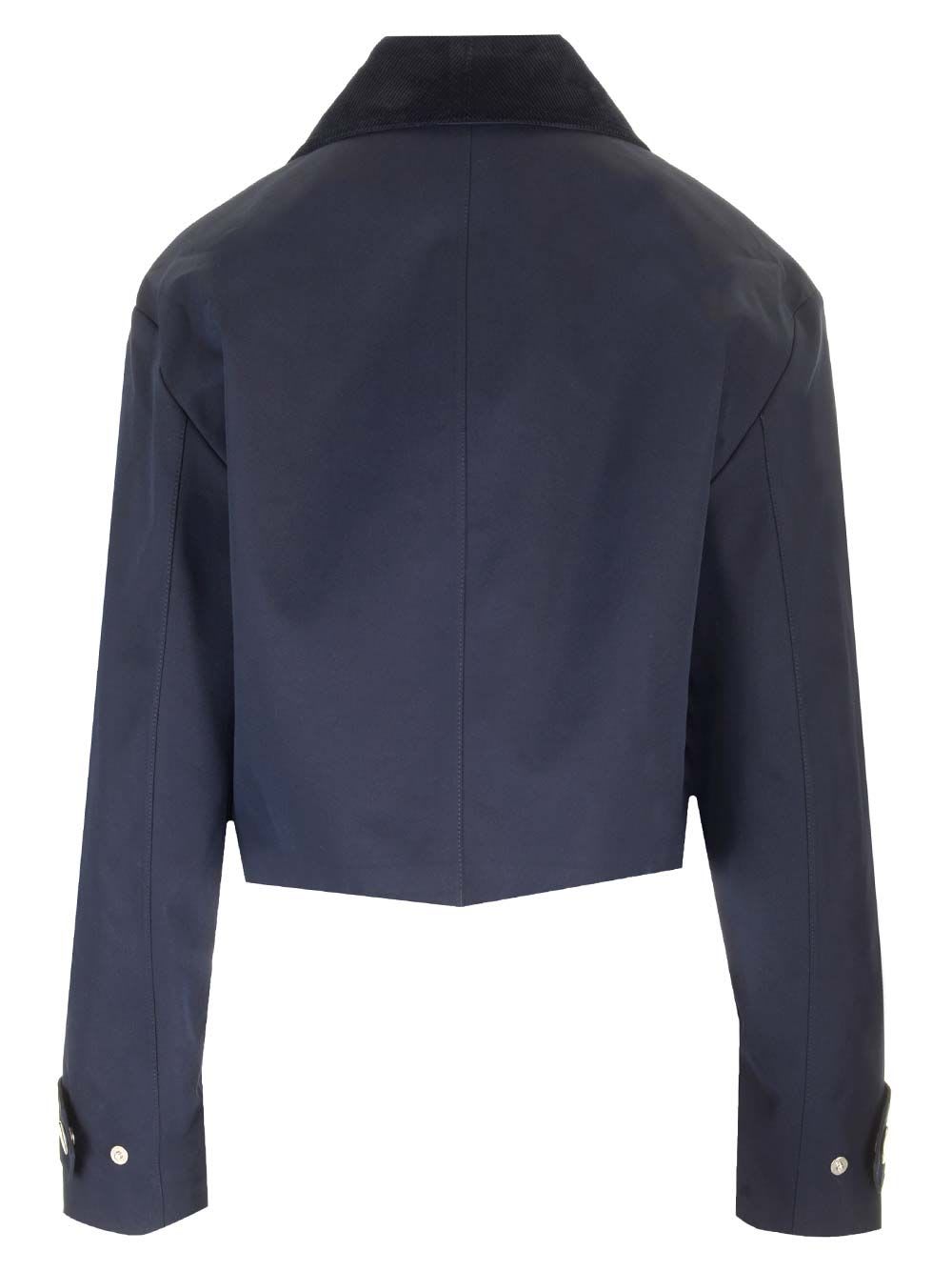 Shop Ami Alexandre Mattiussi Waterproof Cropped Jacket In Blue