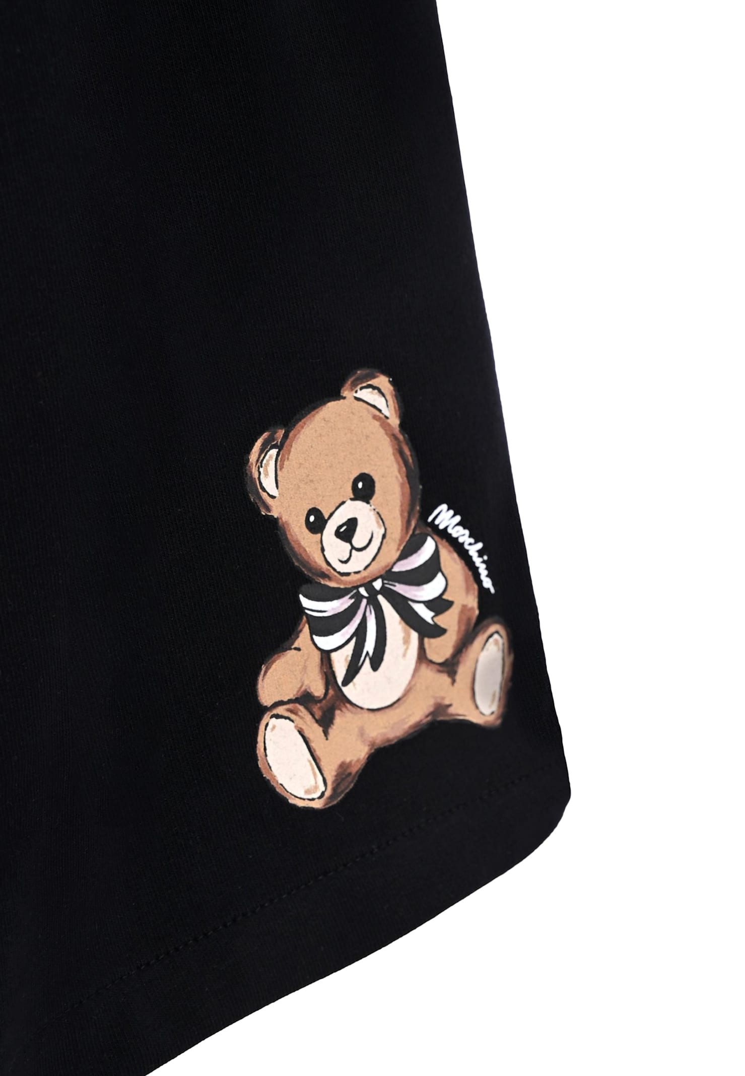 Moschino Black Skirt For Girl With Teddy Bear In Multi